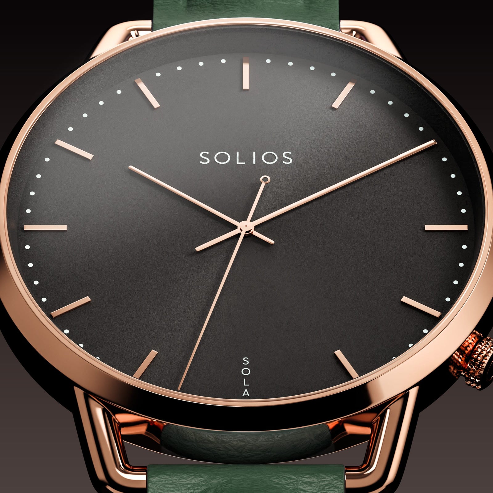 The Solar Curve Mini | Black Dial - Rose Gold Case