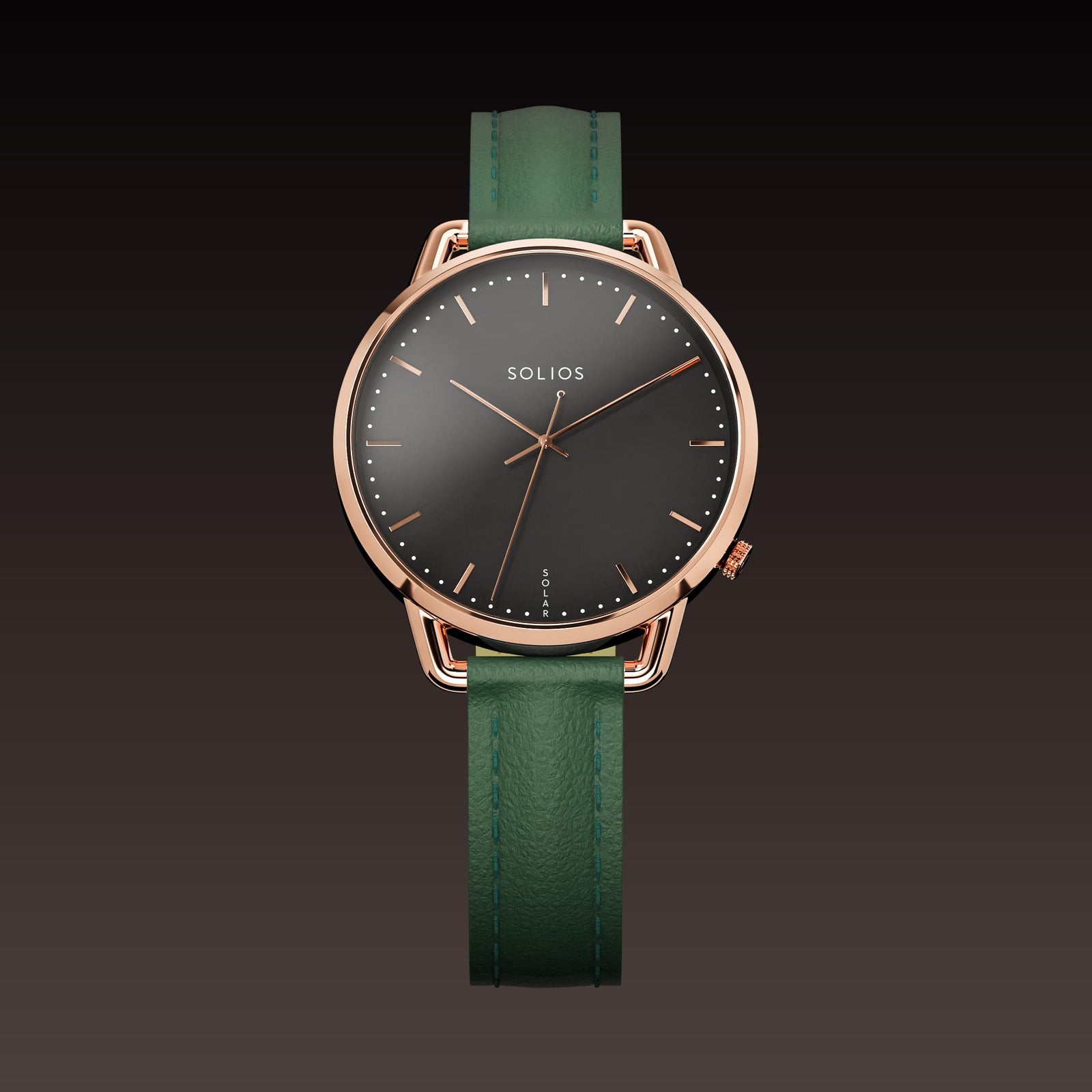 The Solar Curve Mini | Black Dial - Rose Gold Case