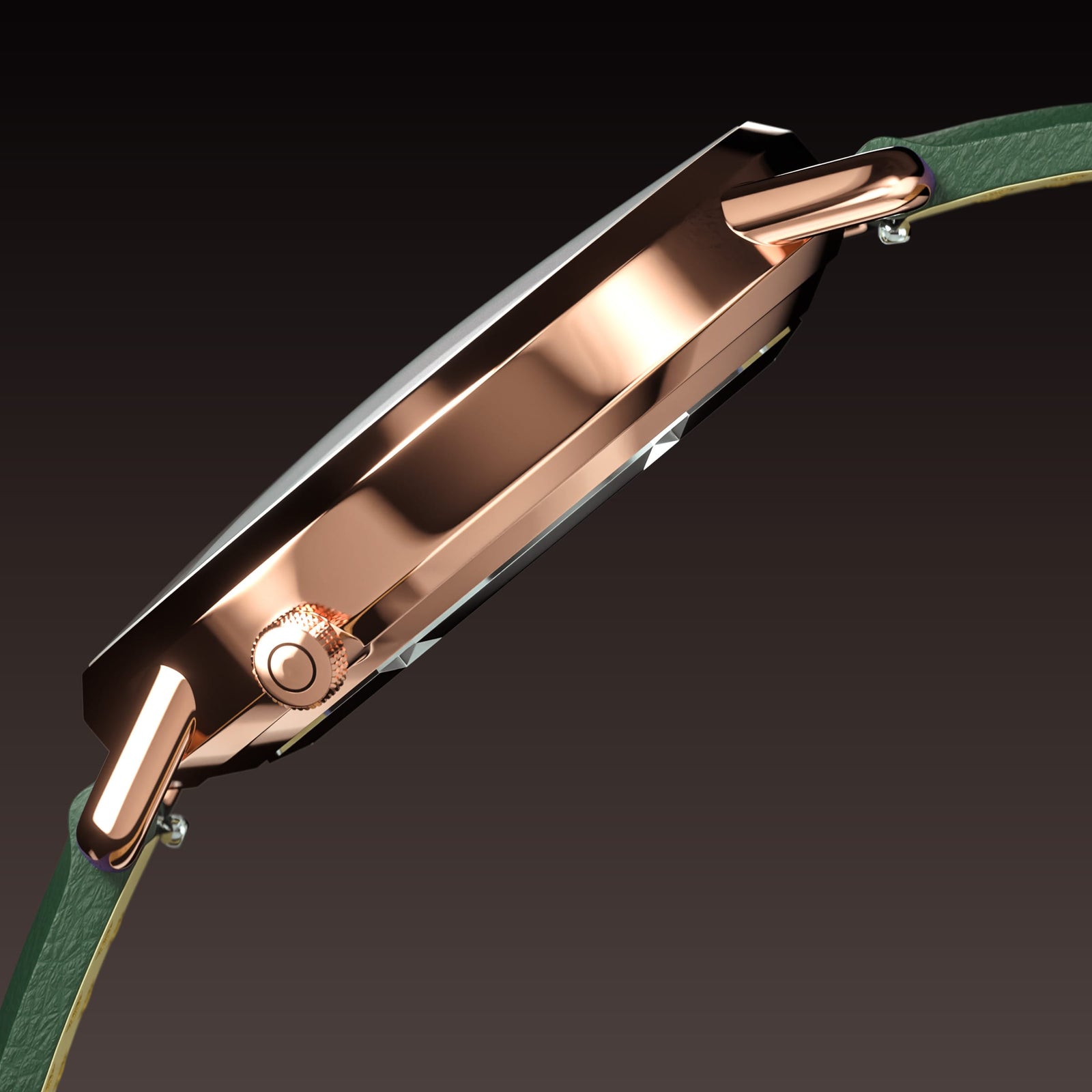 The Solar Curve Mini | Black Dial - Rose Gold Case