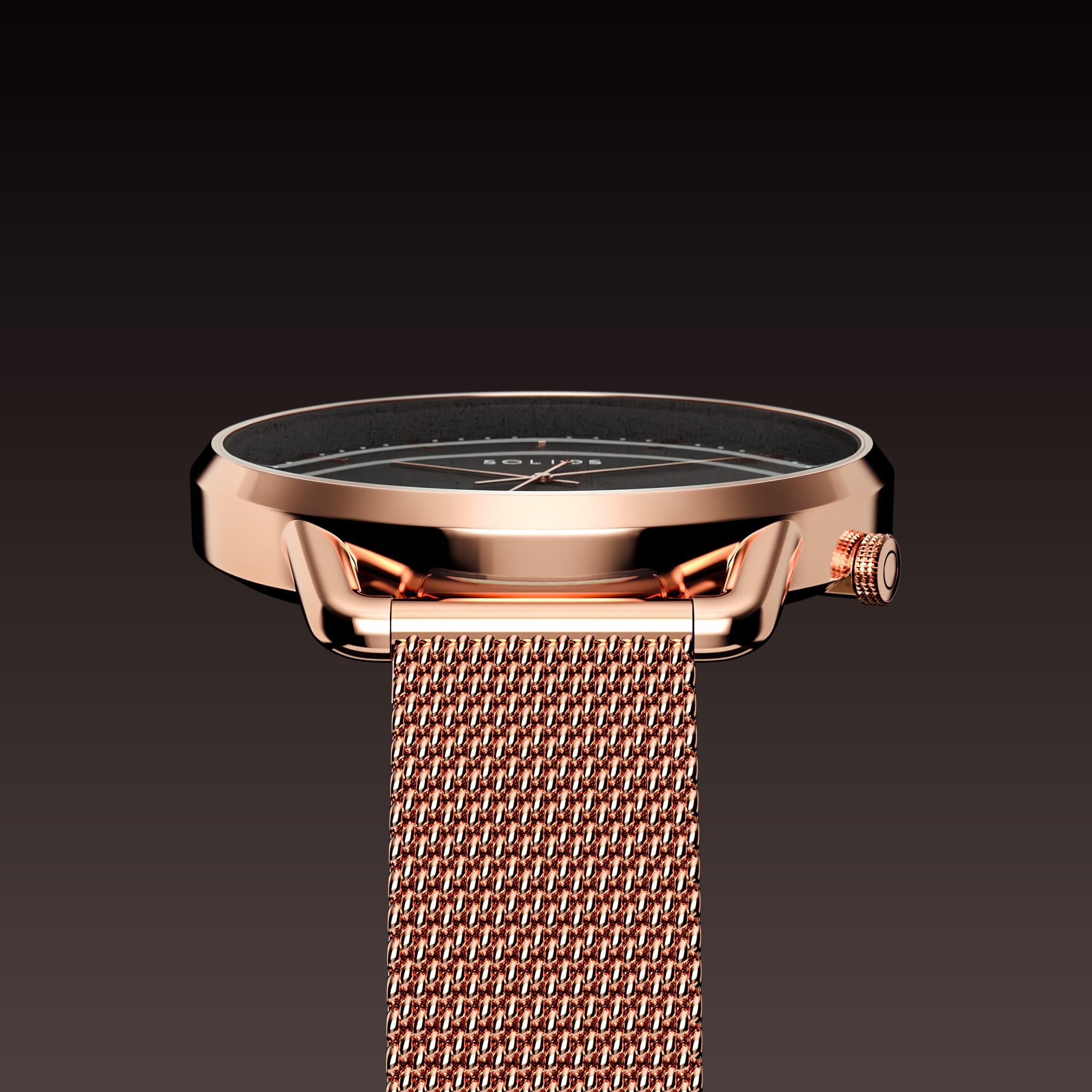 La Solar Curve Mini | Cadran Noir - Boîtier Or Rose