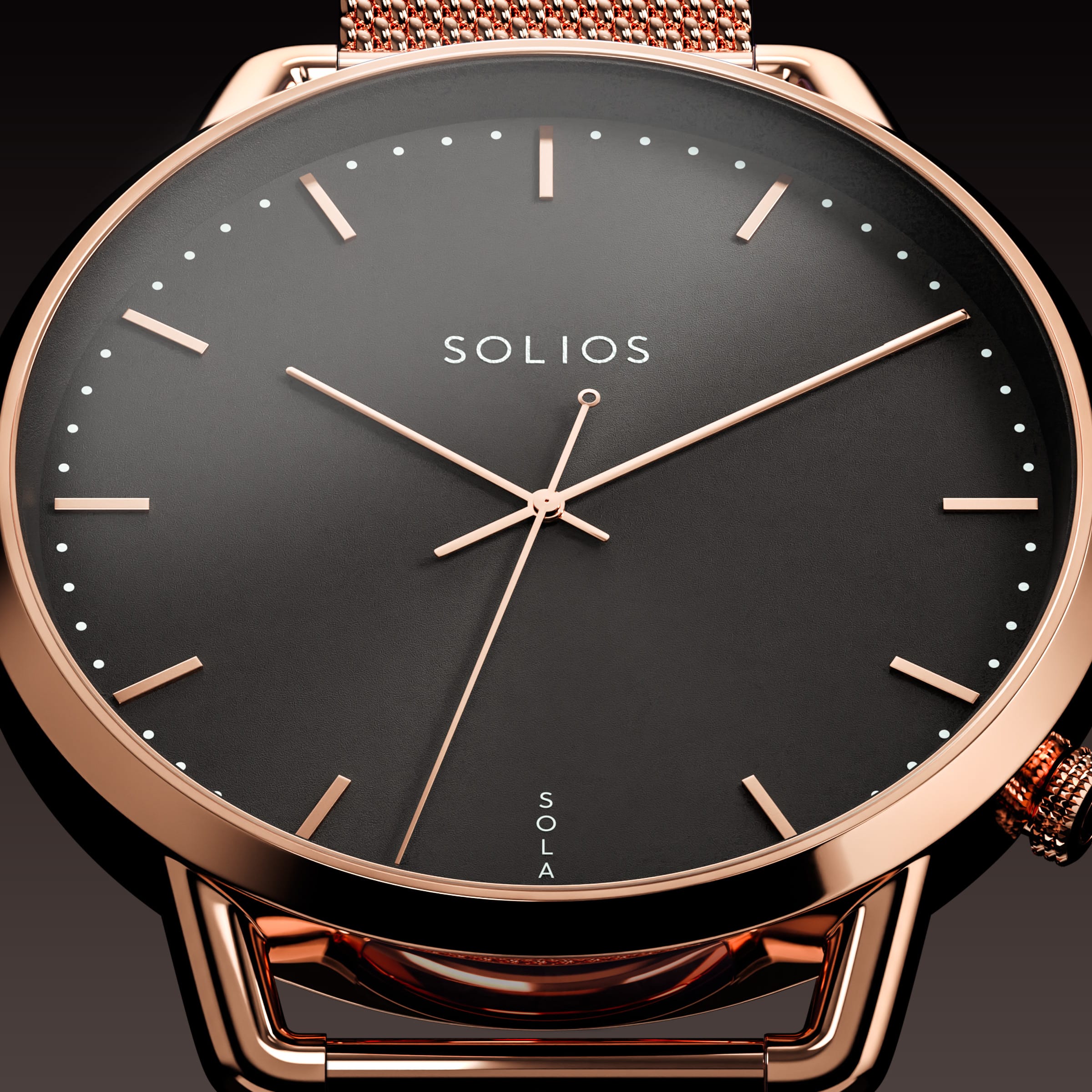 La Solar Curve Mini | Cadran Noir - Boîtier Or Rose