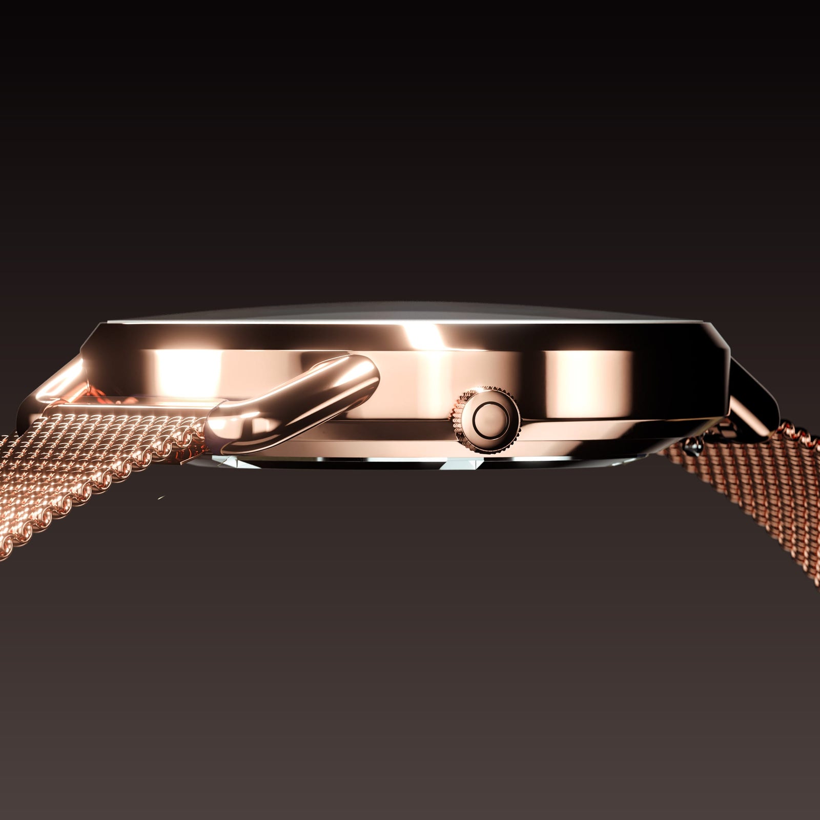 The Solar Curve Mini | Black Dial - Rose Gold Case