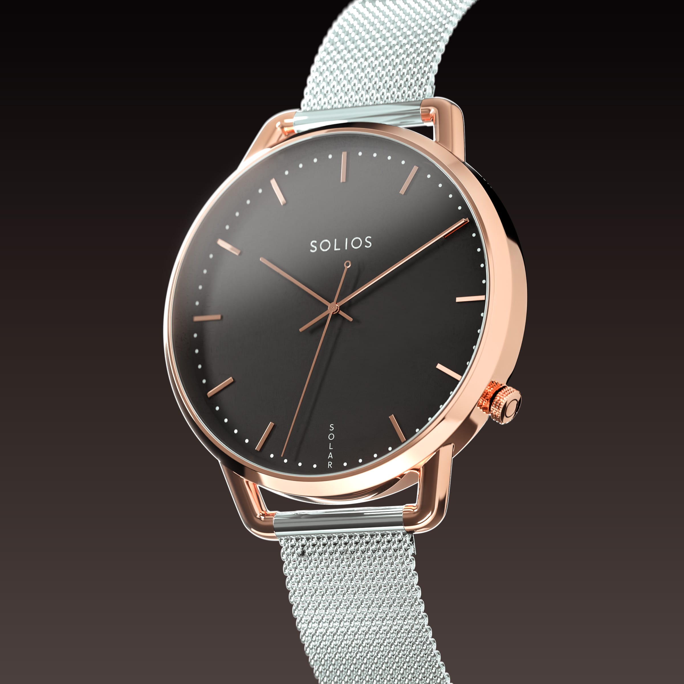 La Solar Curve Mini | Cadran Noir - Boîtier Or Rose