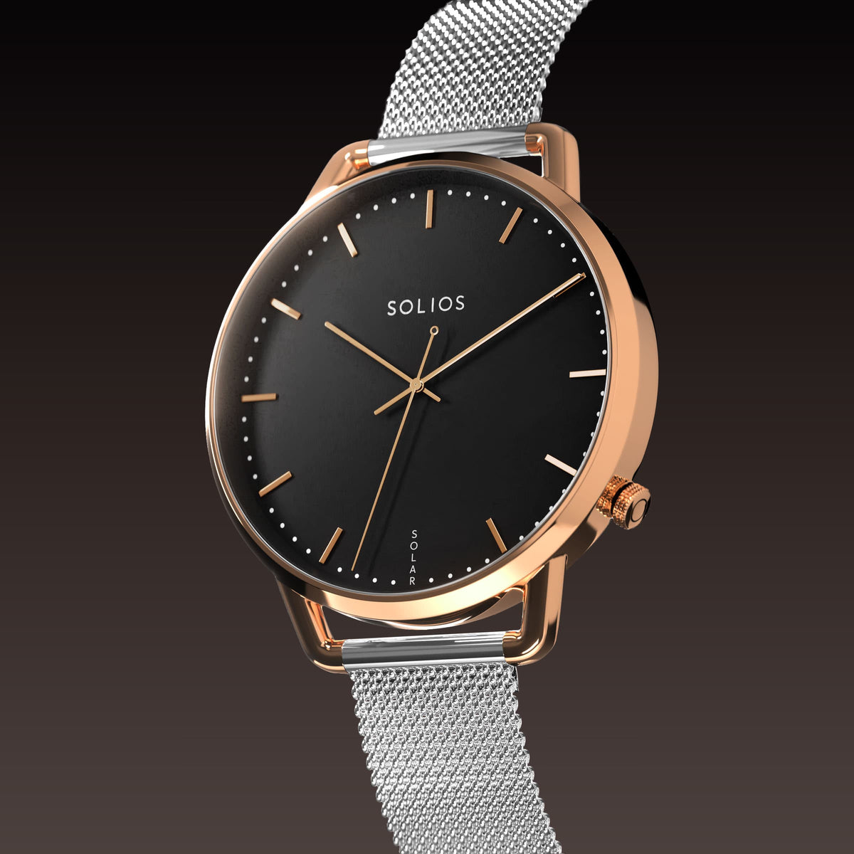 La Solar Curve Mini | Cadran Noir - Boîtier Or Rose