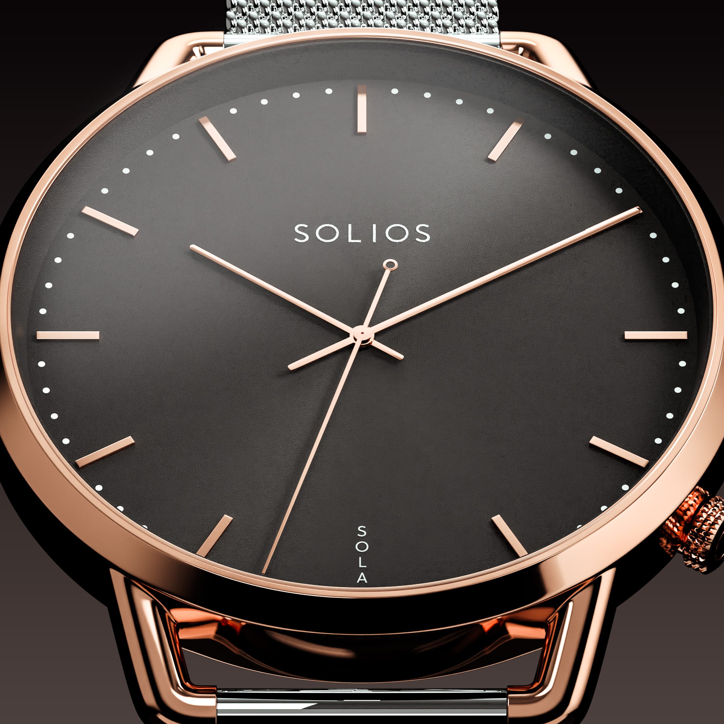 La Solar Curve Mini | Cadran Noir - Boîtier Or Rose