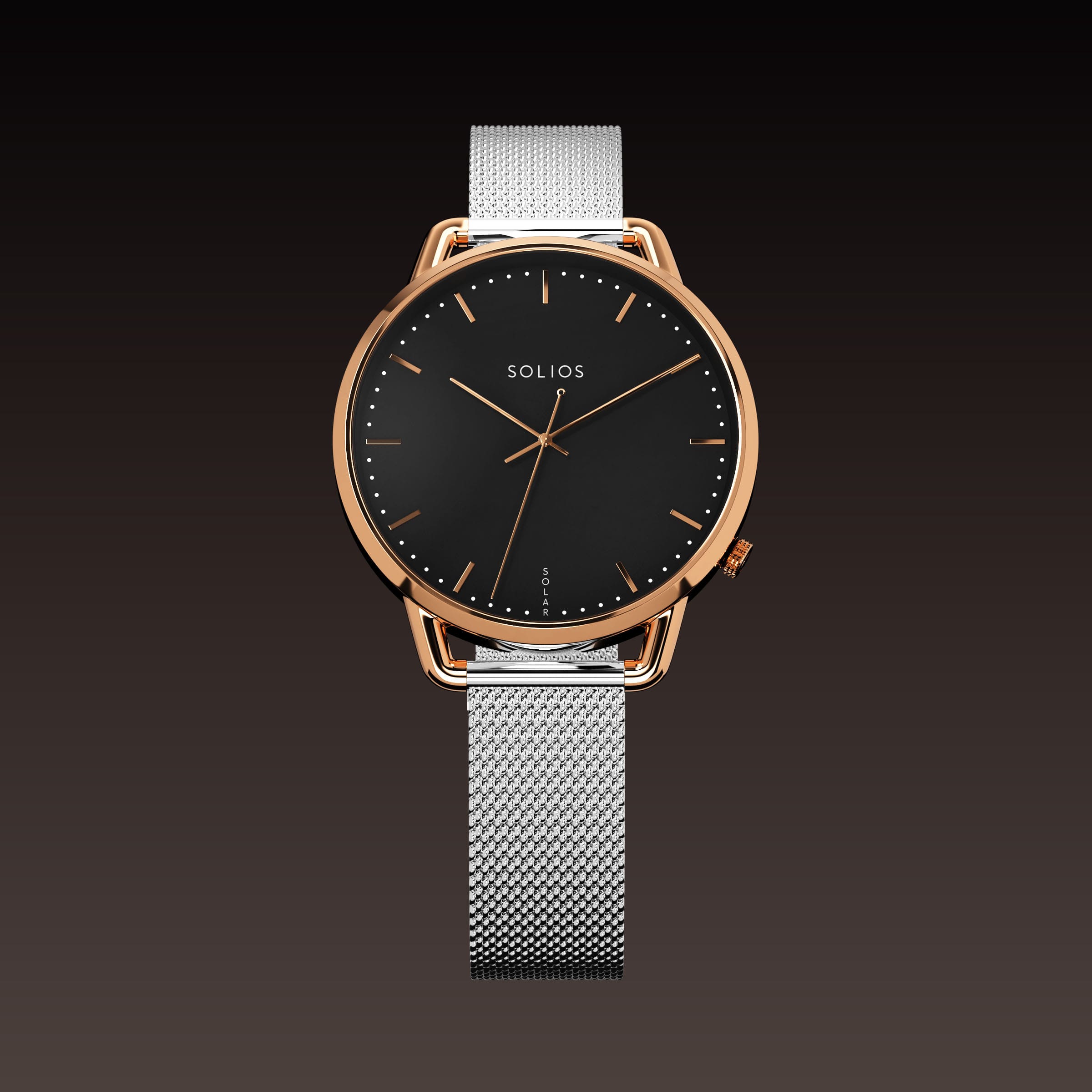 La Solar Curve Mini | Cadran Noir - Boîtier Or Rose