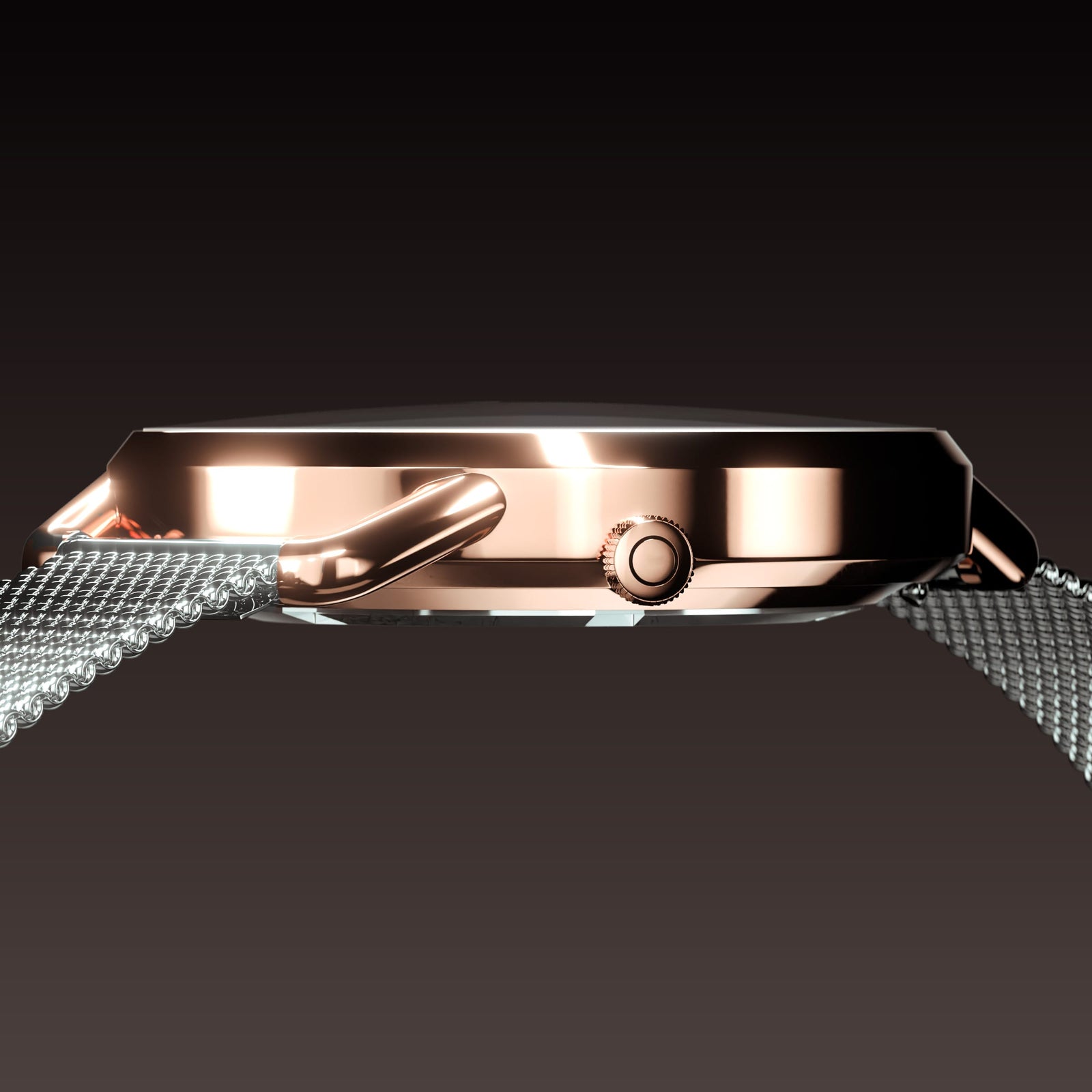 The Solar Curve Mini | Black Dial - Rose Gold Case