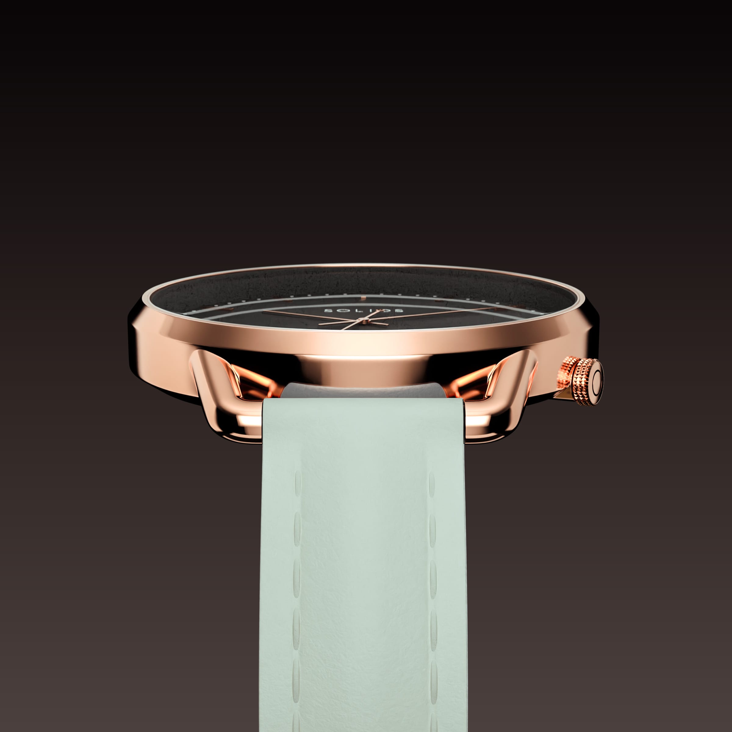 La Solar Curve Mini | Cadran Noir - Boîtier Or Rose