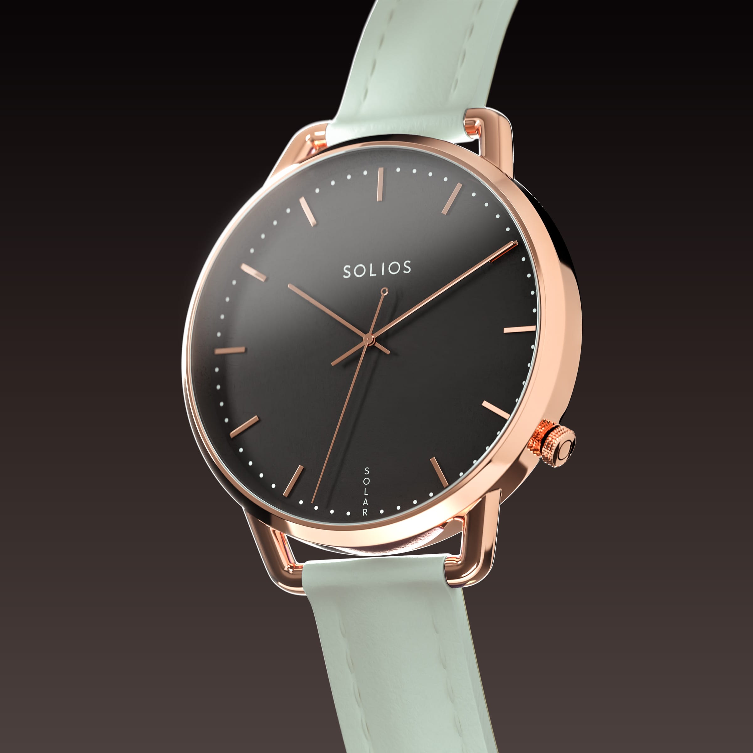 La Solar Curve Mini | Cadran Noir - Boîtier Or Rose