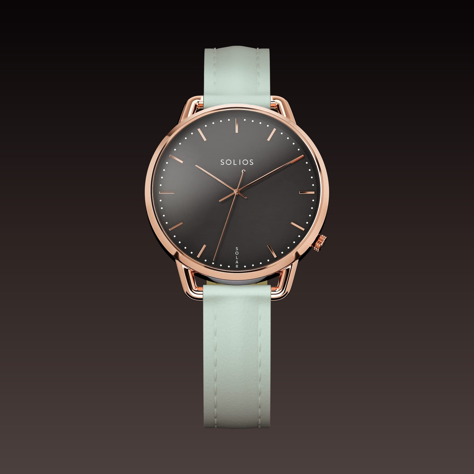 The Solar Curve Mini | Black Dial - Rose Gold Case