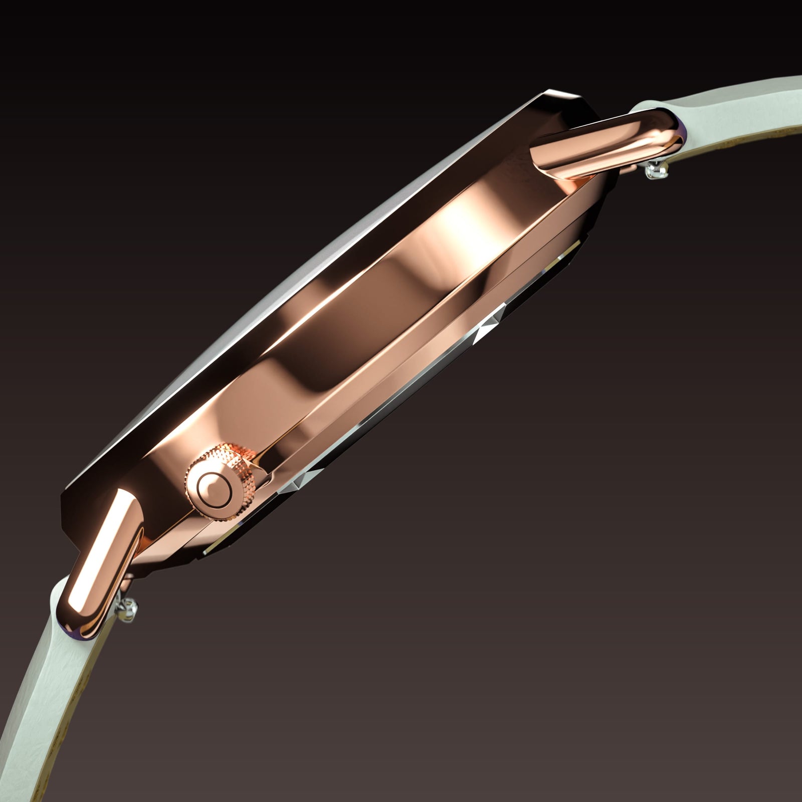 The Solar Curve Mini | Black Dial - Rose Gold Case