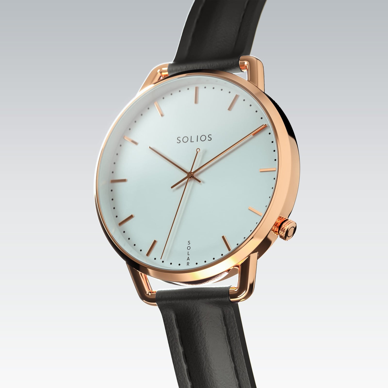 The Solar Curve Mini | White Dial - Rose Gold Case
