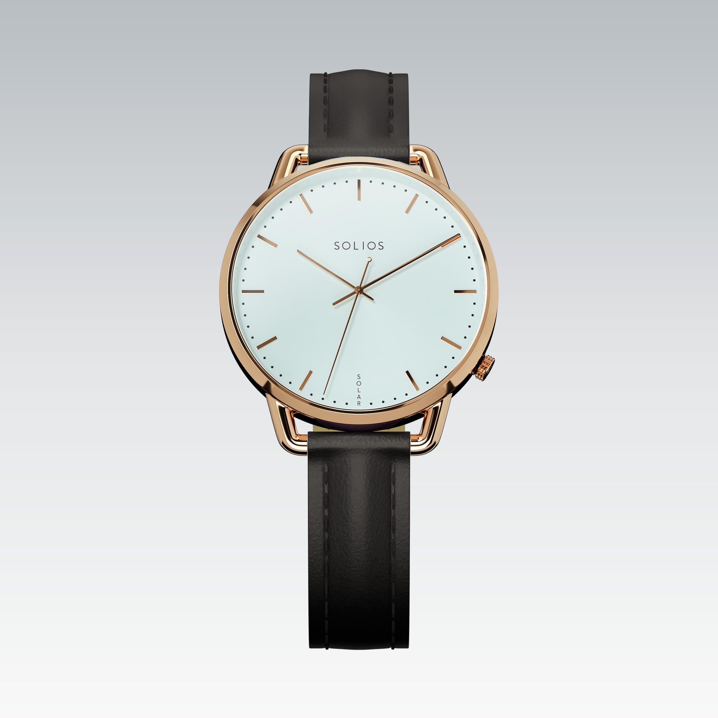 The Solar Curve Mini | White Dial - Rose Gold Case
