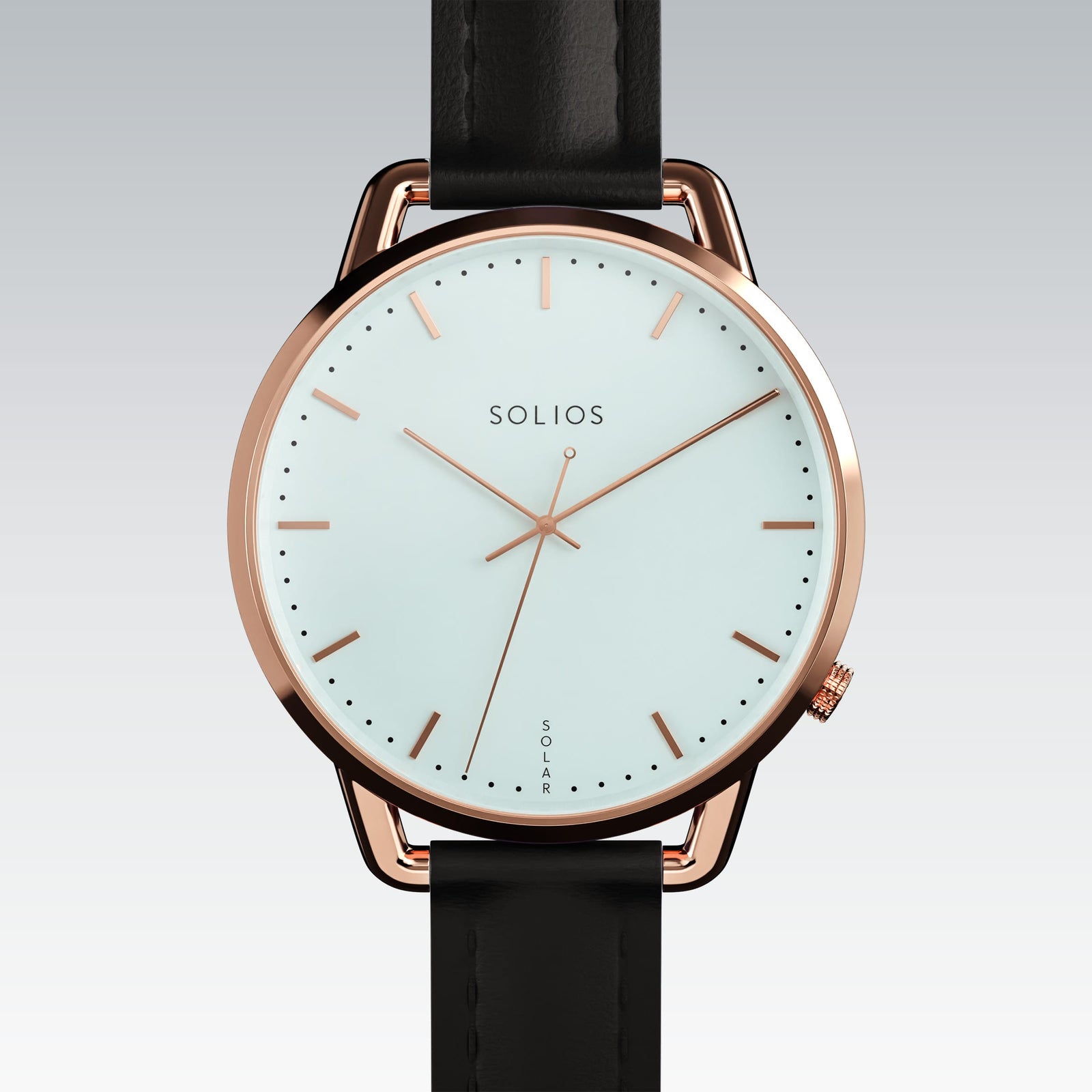 The Solar Curve Mini | White Dial - Rose Gold Case