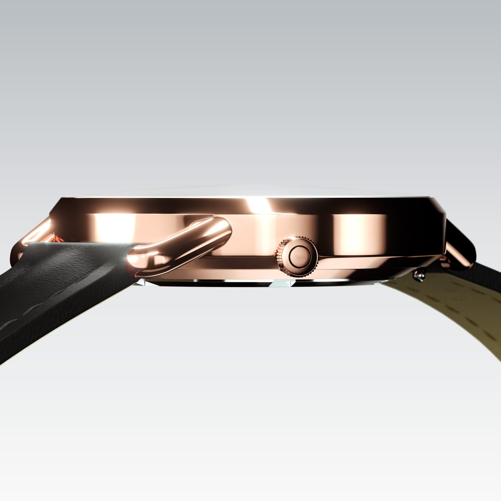 The Solar Curve Mini | White Dial - Rose Gold Case