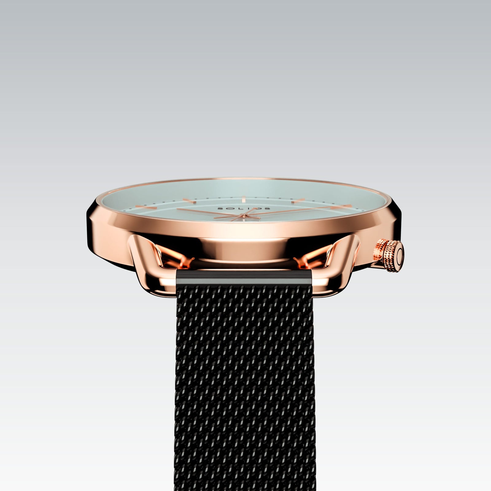The Solar Curve Mini | White Dial - Rose Gold Case