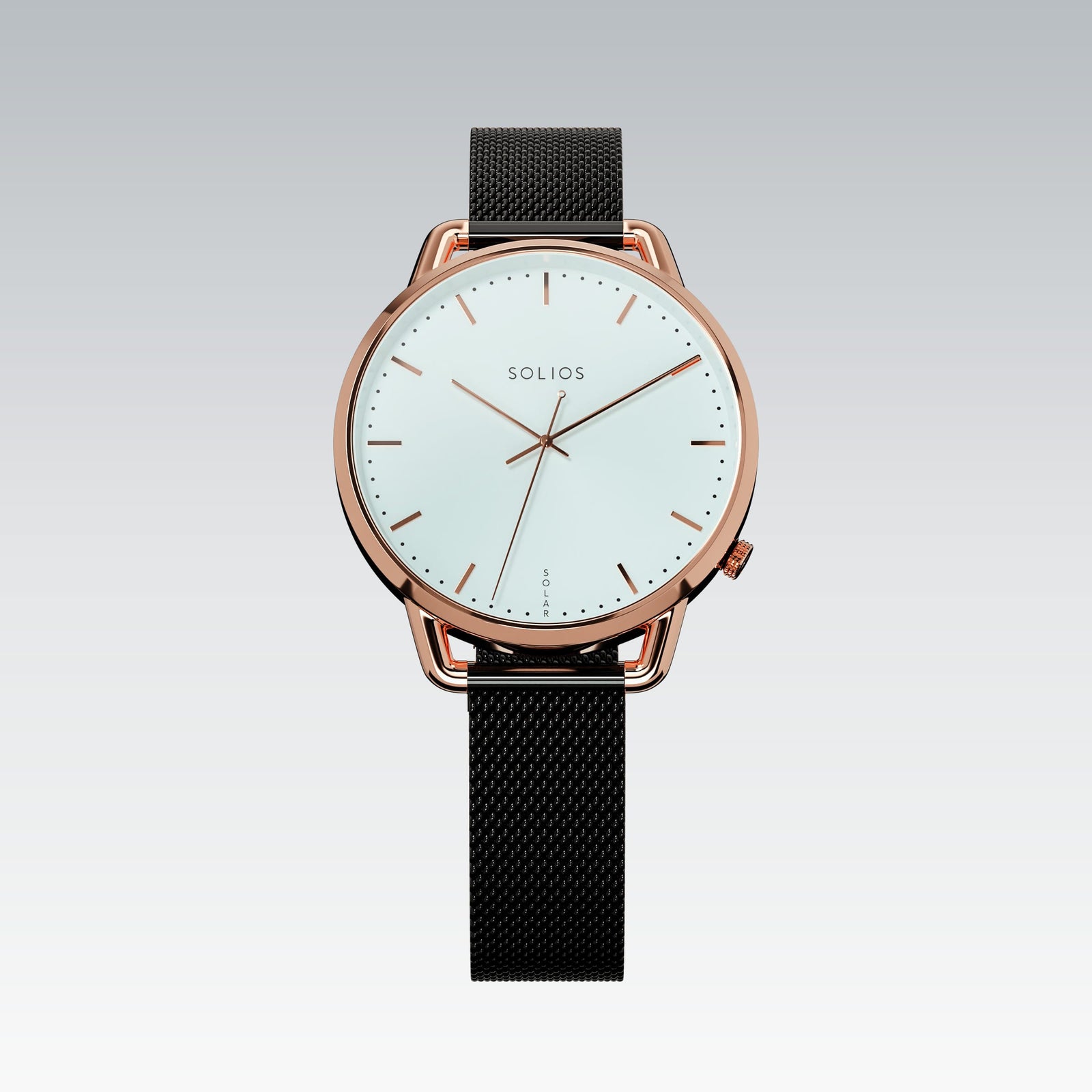 The Solar Curve Mini | White Dial - Rose Gold Case