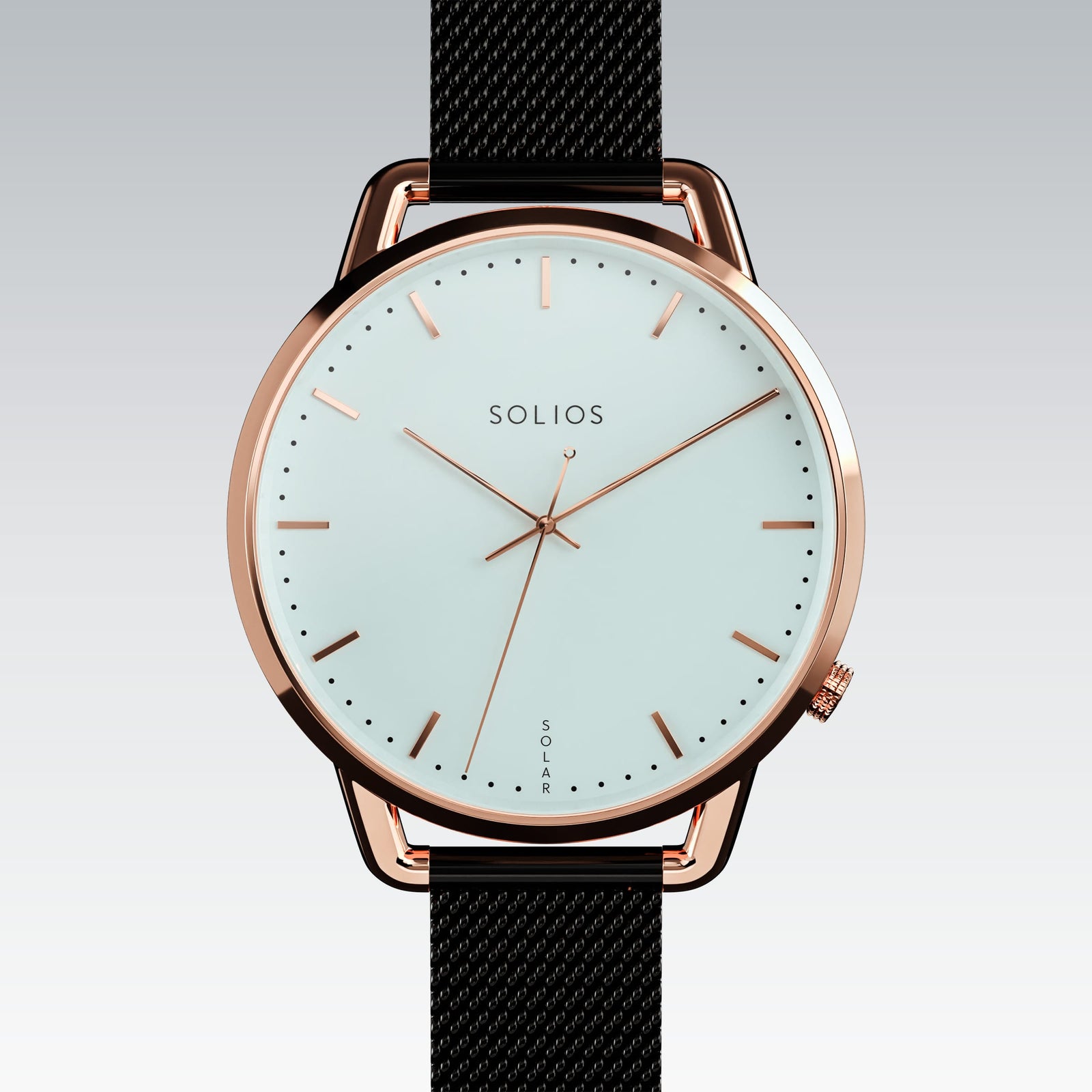 The Solar Curve Mini | White Dial - Rose Gold Case