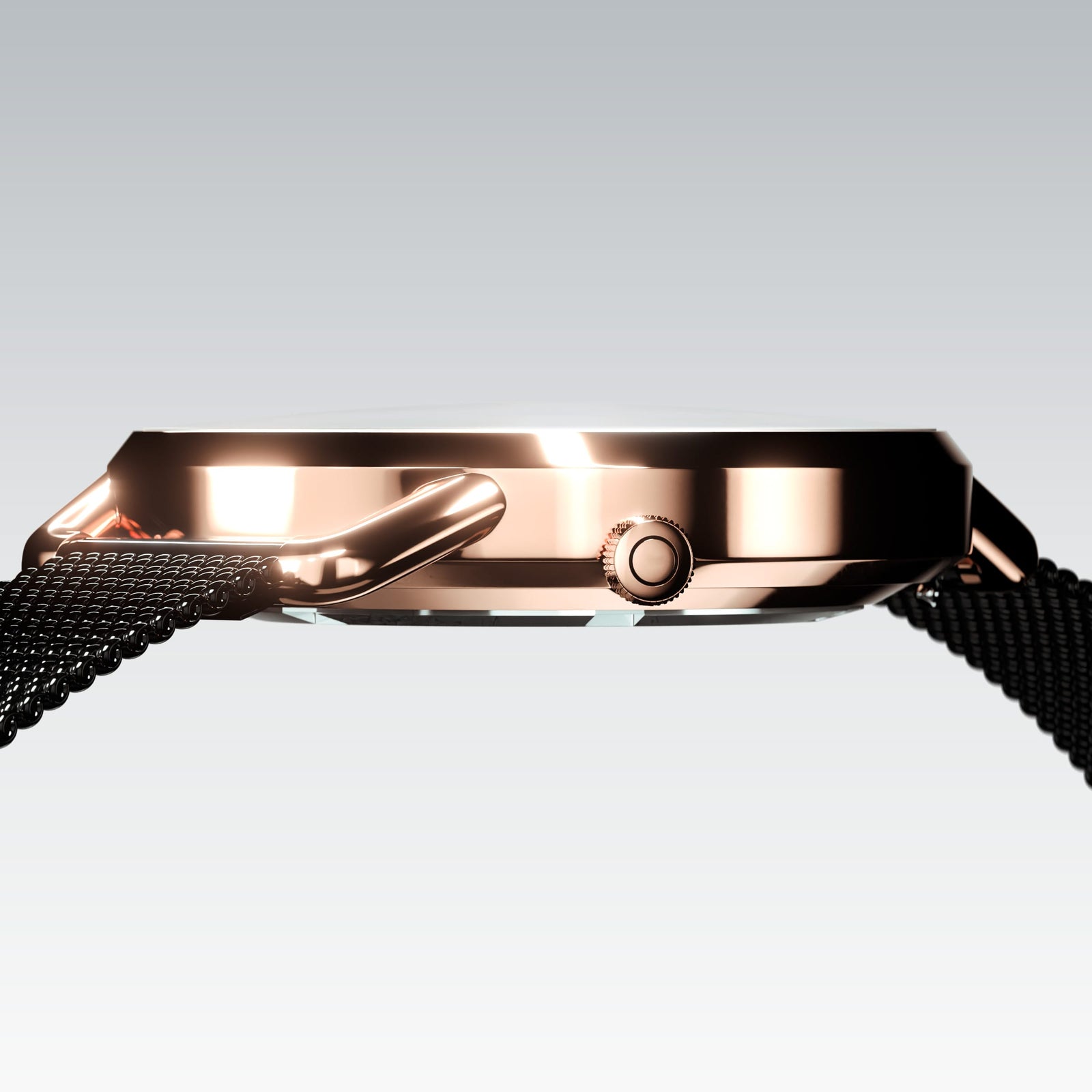 The Solar Curve Mini | White Dial - Rose Gold Case