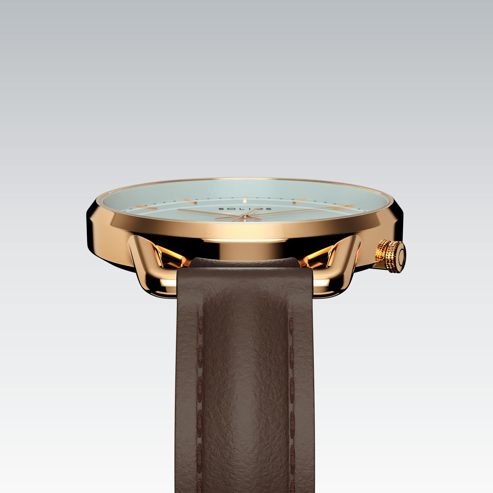 The Solar Curve Mini | White Dial - Rose Gold Case