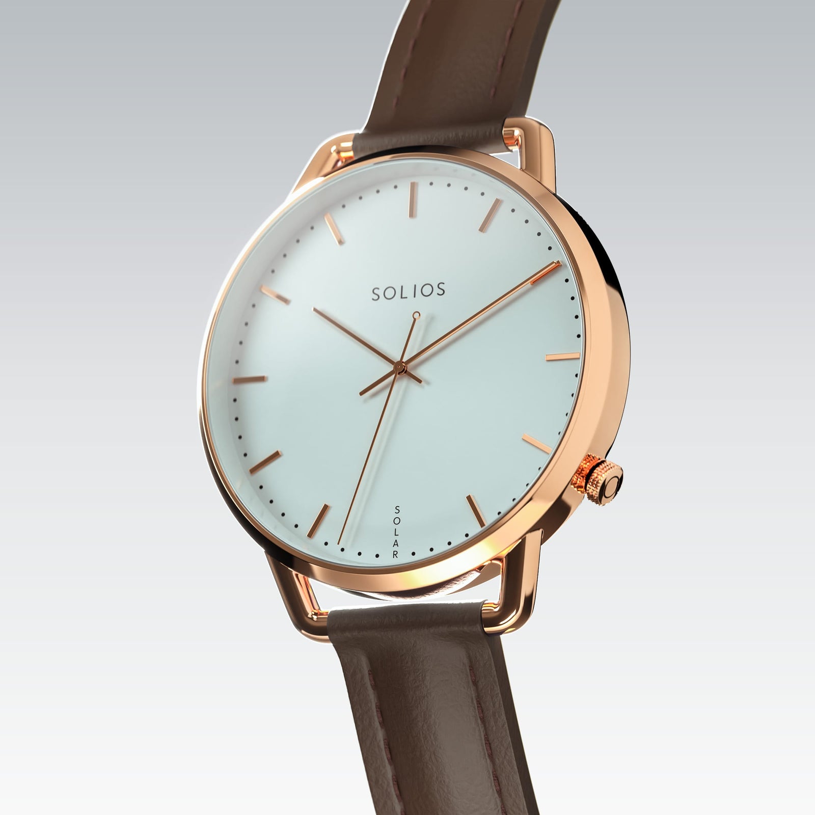 The Solar Curve Mini | White Dial - Rose Gold Case