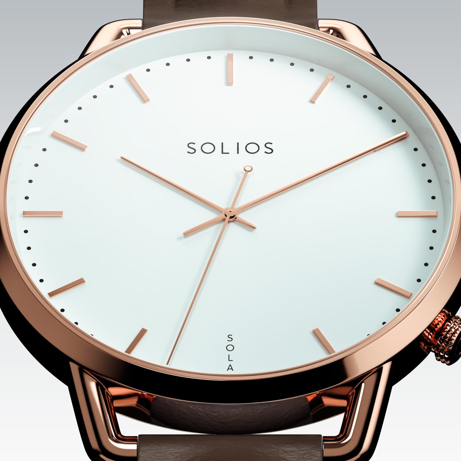 The Solar Curve Mini | White Dial - Rose Gold Case