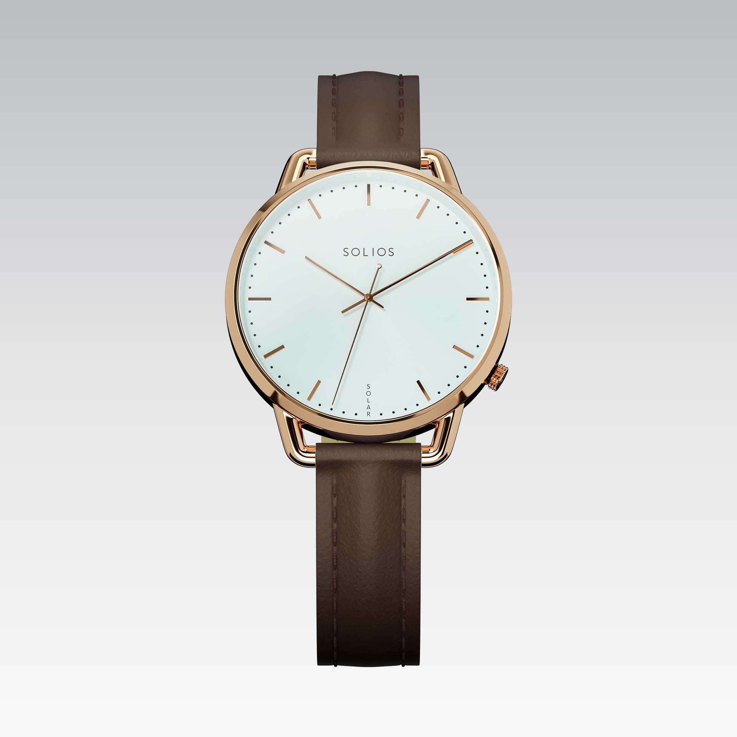 The Solar Curve Mini | White Dial - Rose Gold Case