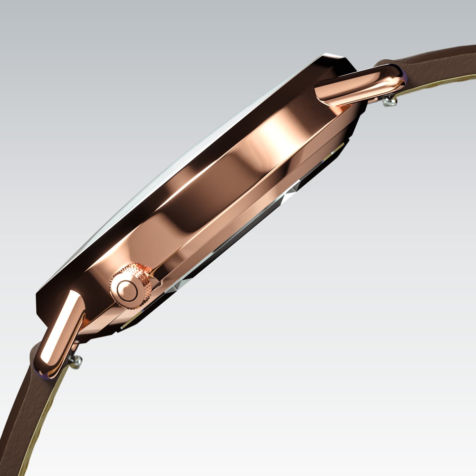 The Solar Curve Mini | White Dial - Rose Gold Case