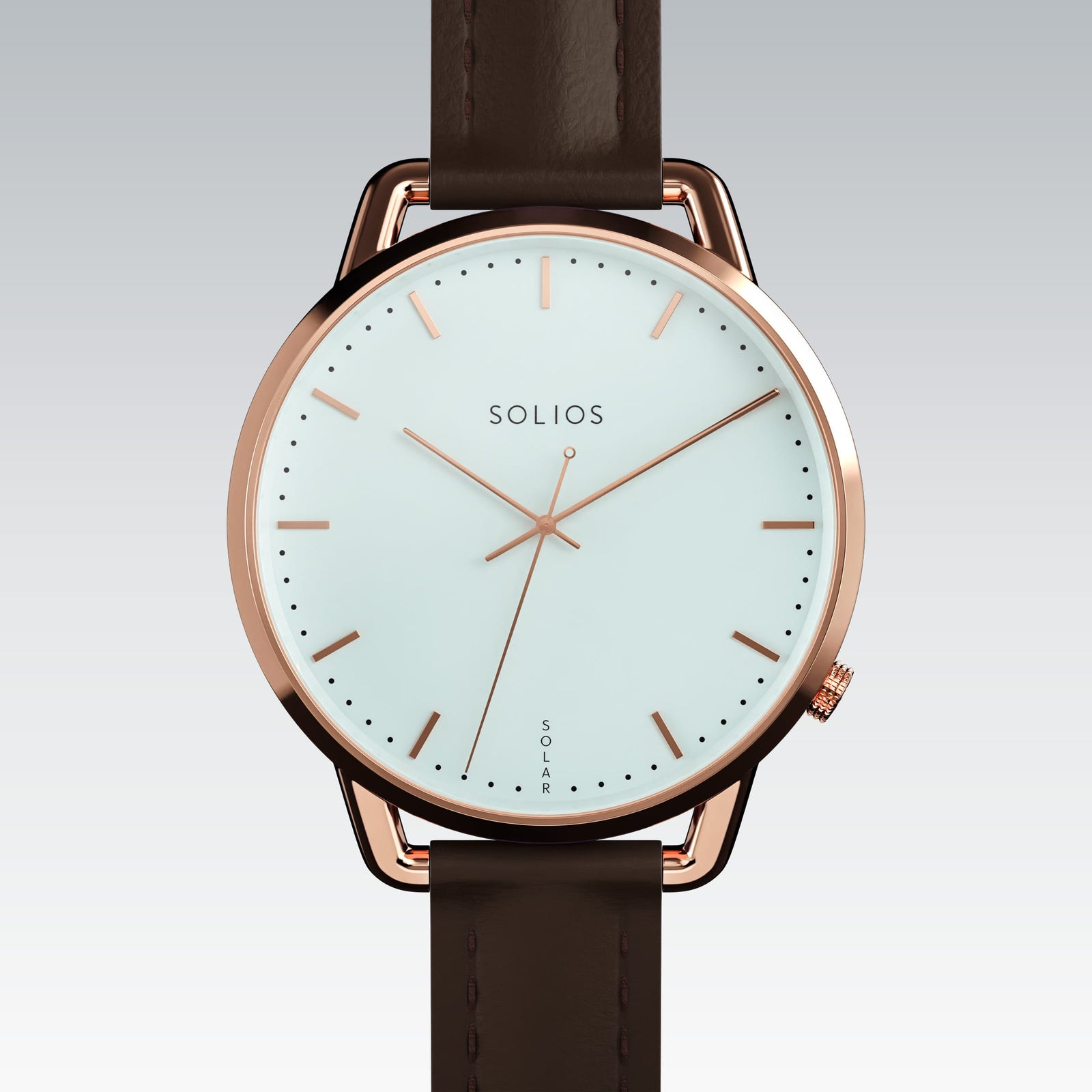 The Solar Curve Mini | White Dial - Rose Gold Case