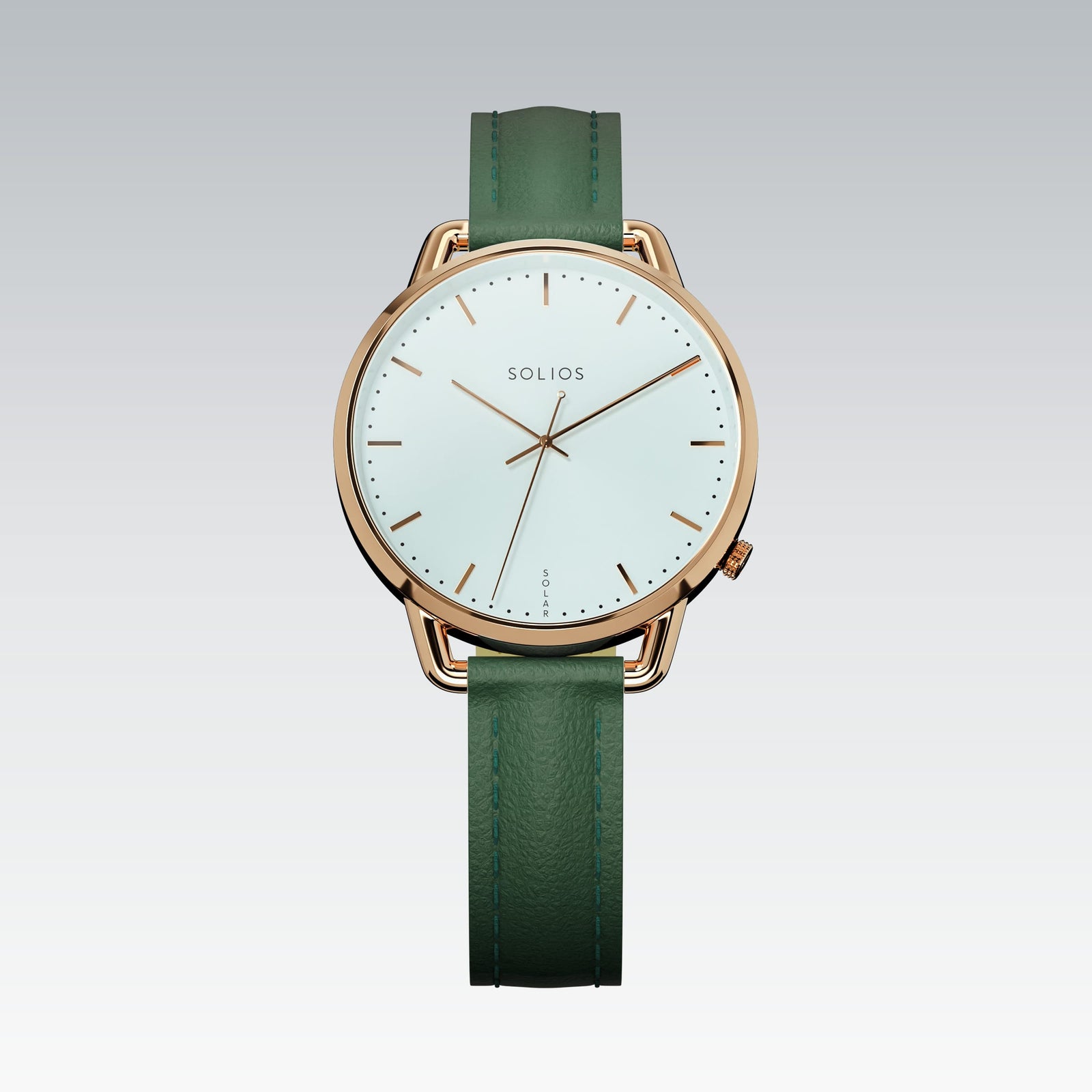 The Solar Curve Mini | White Dial - Rose Gold Case