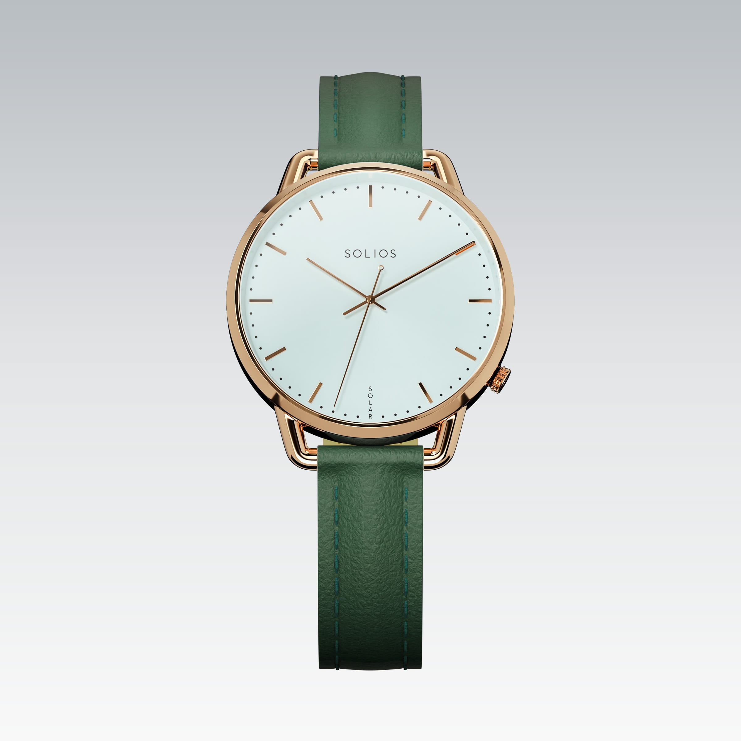 The Solar Curve Mini | White Dial - Rose Gold Case