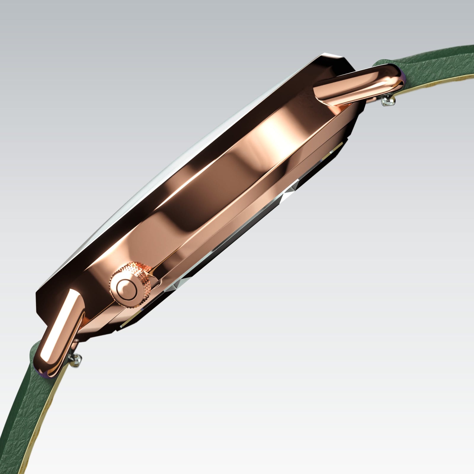 The Solar Curve Mini | White Dial - Rose Gold Case