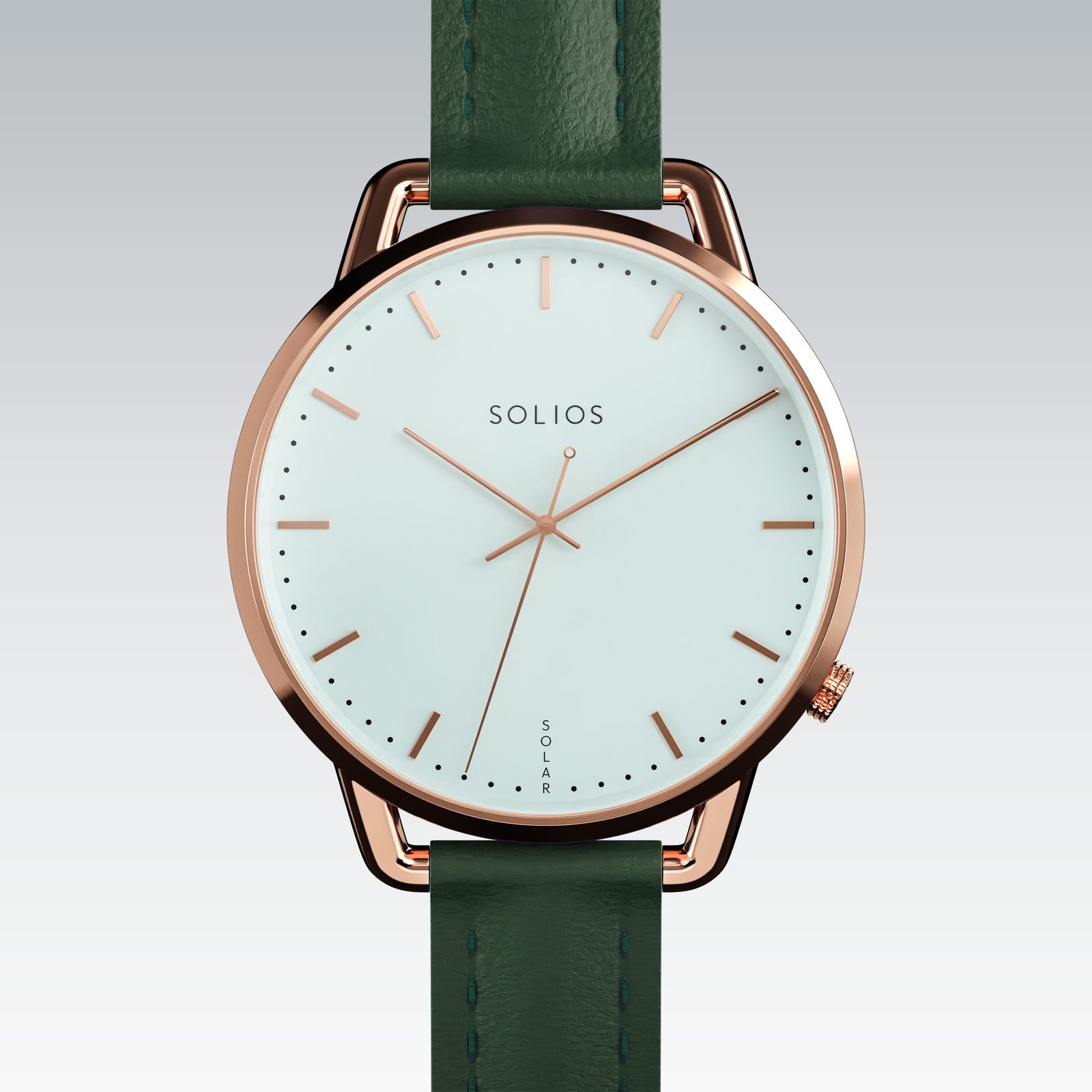 The Solar Curve Mini | White Dial - Rose Gold Case