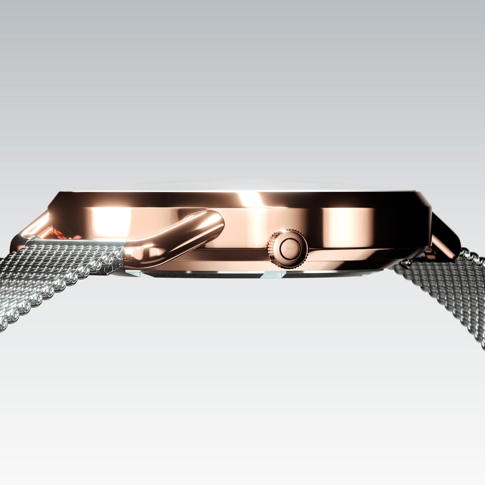 The Solar Curve Mini | White Dial - Rose Gold Case