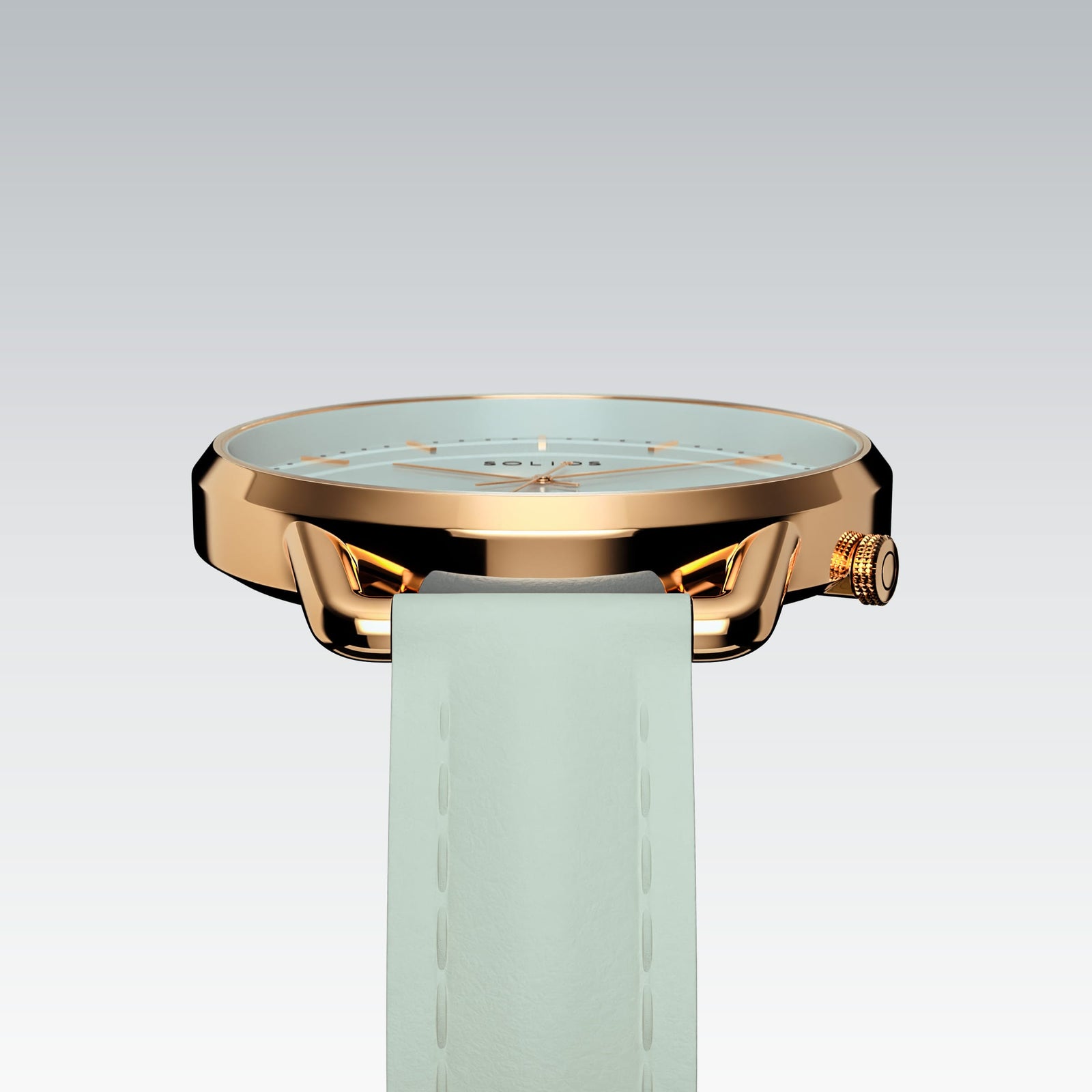 The Solar Curve Mini | White Dial - Rose Gold Case
