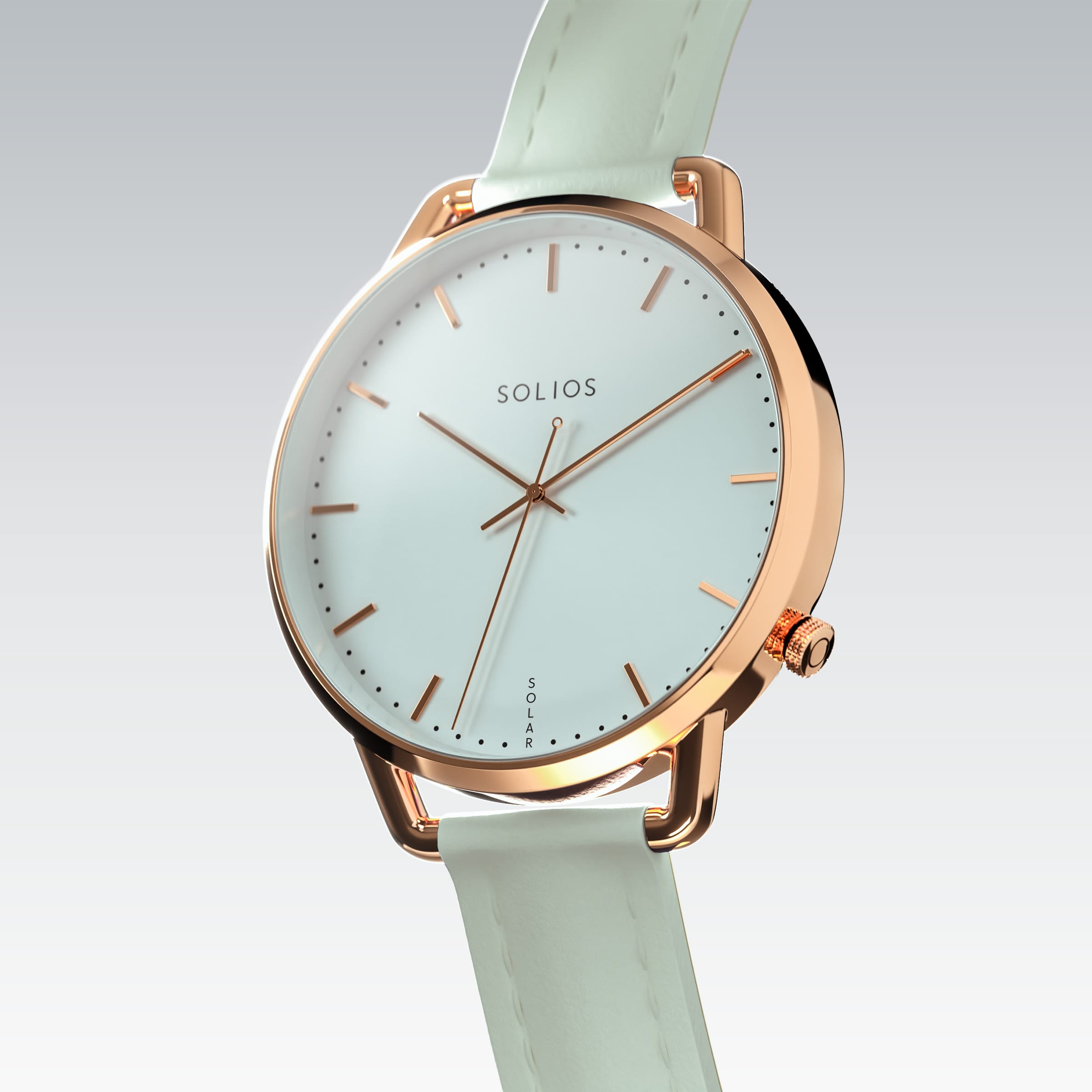 La Solar Curve Mini | Cadran Blanc - Boîtier Or Rose