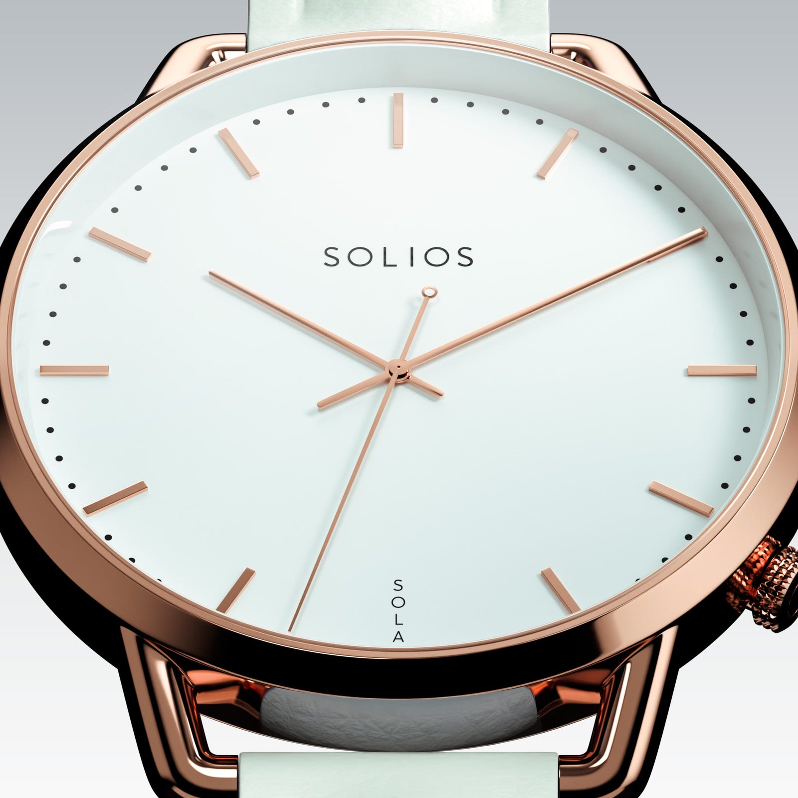 The Solar Curve Mini | White Dial - Rose Gold Case