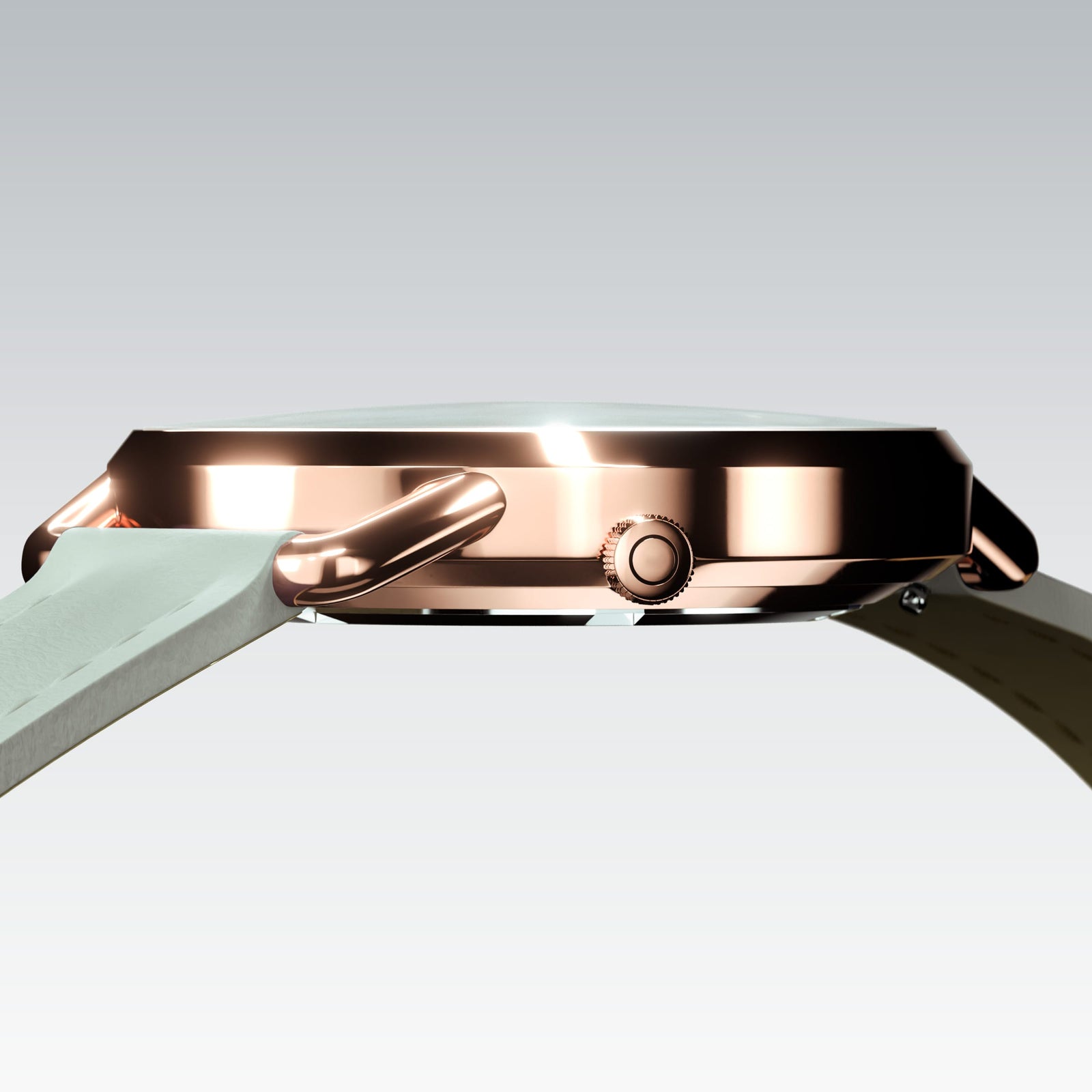The Solar Curve Mini | White Dial - Rose Gold Case