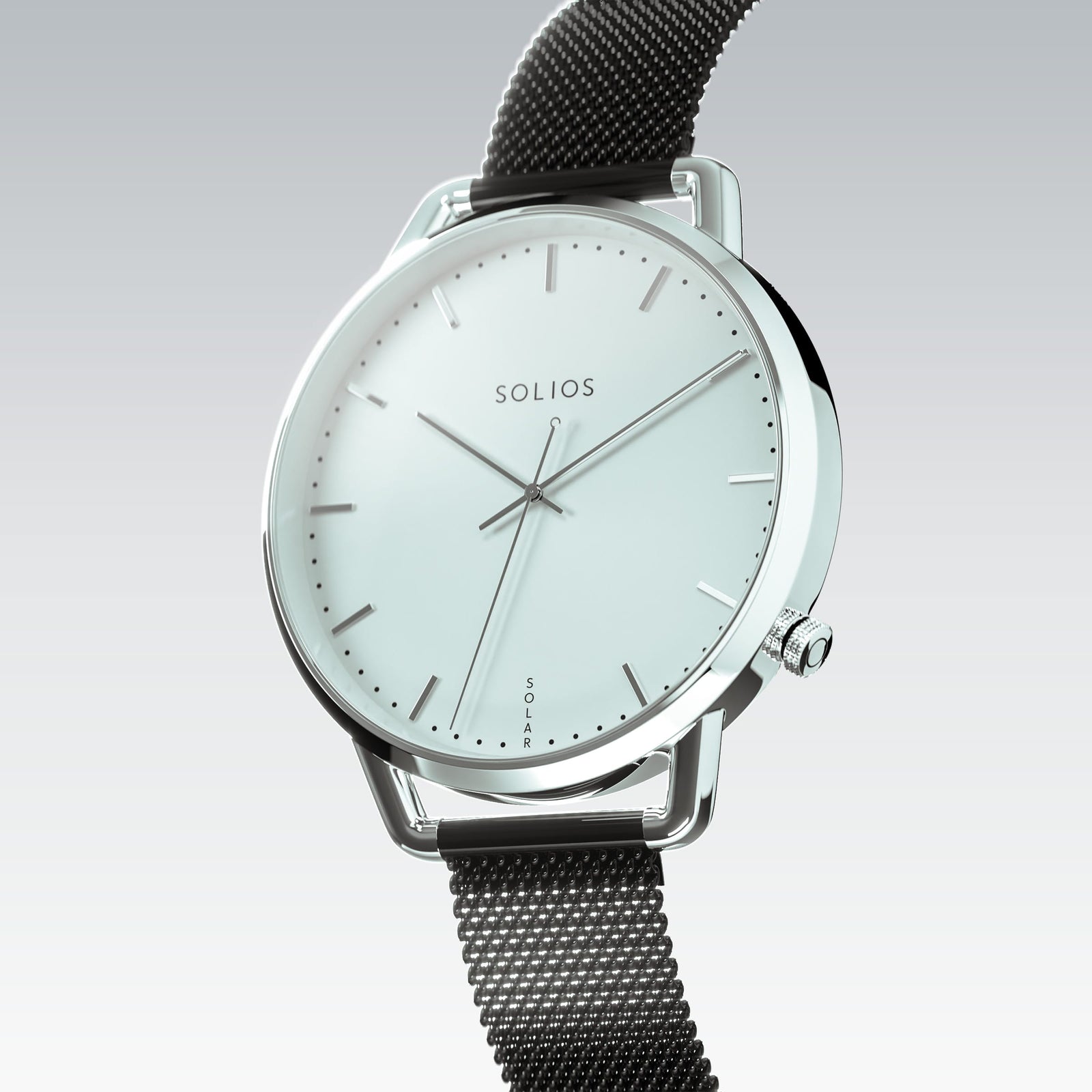 The Solar Curve Mini | White Dial - Silver Case