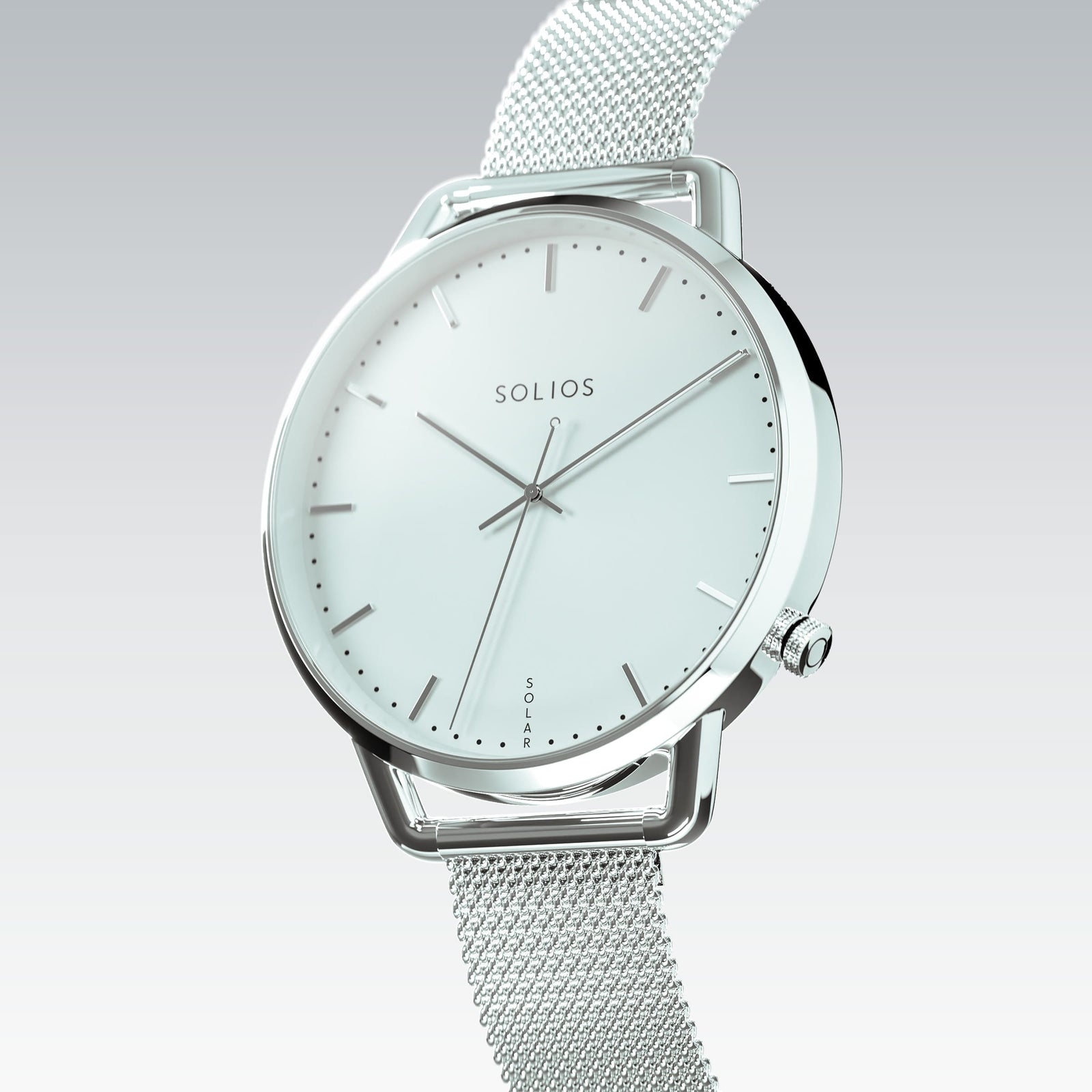 The Solar Curve Mini | White Dial - Silver Case