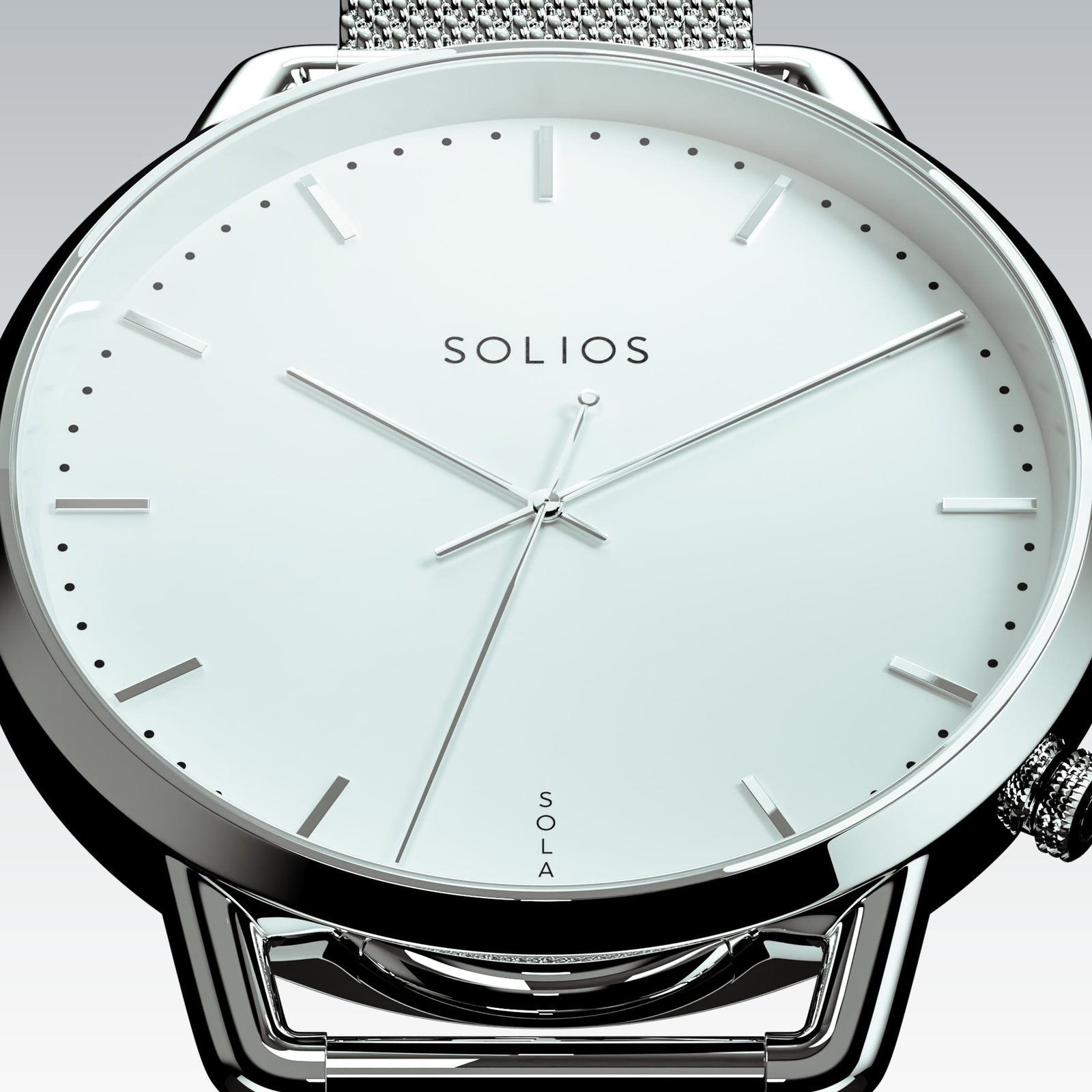 The Solar Curve Mini | White Dial - Silver Case
