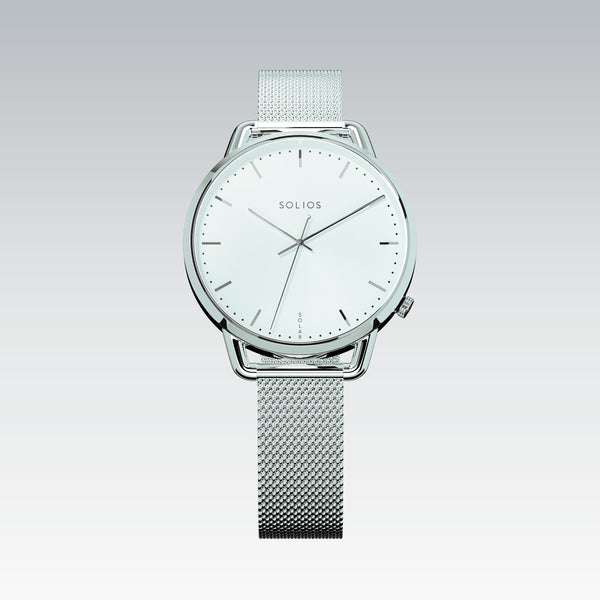 The Solar Curve Mini | White Dial - Silver Case