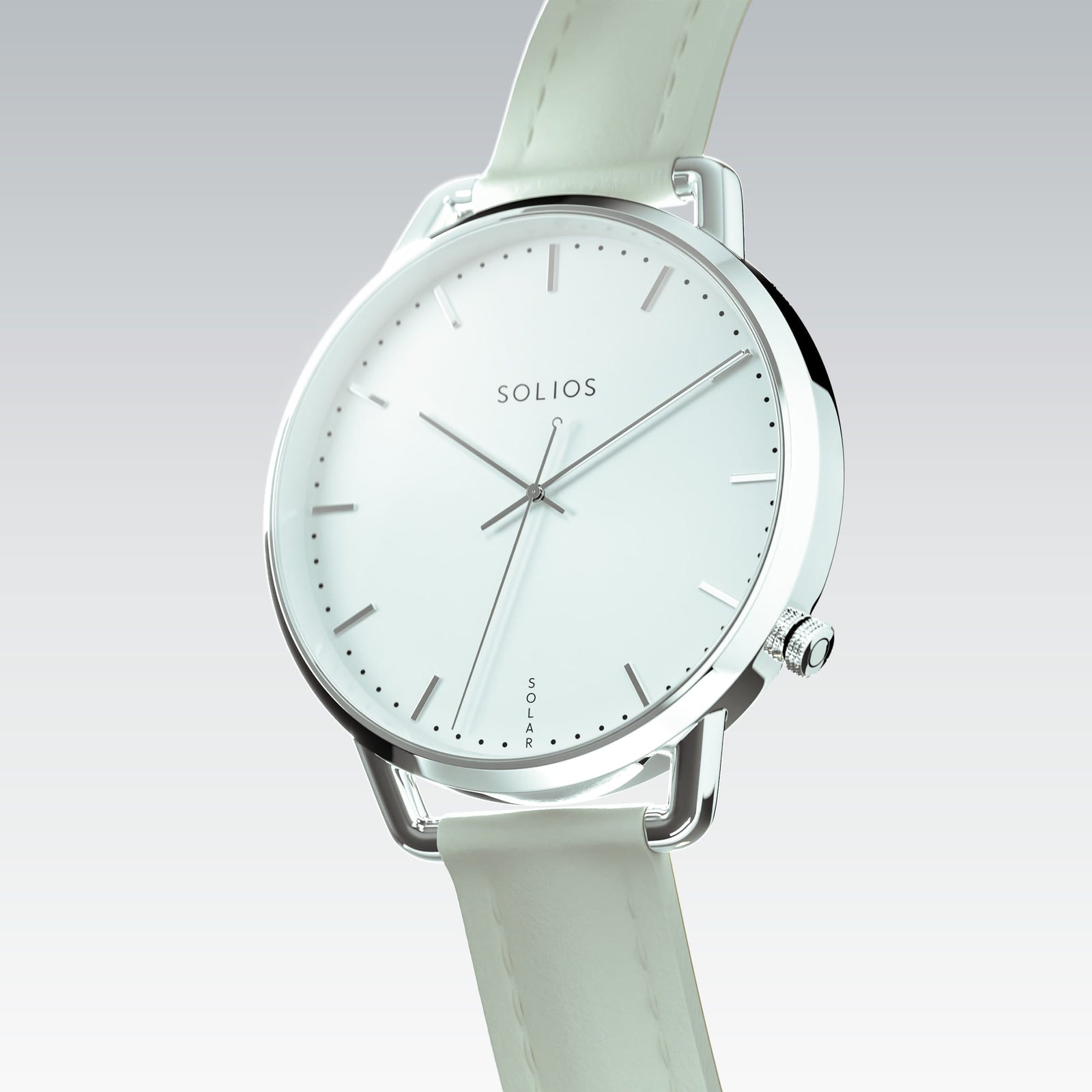 The Solar Curve Mini | White Dial - Silver Case