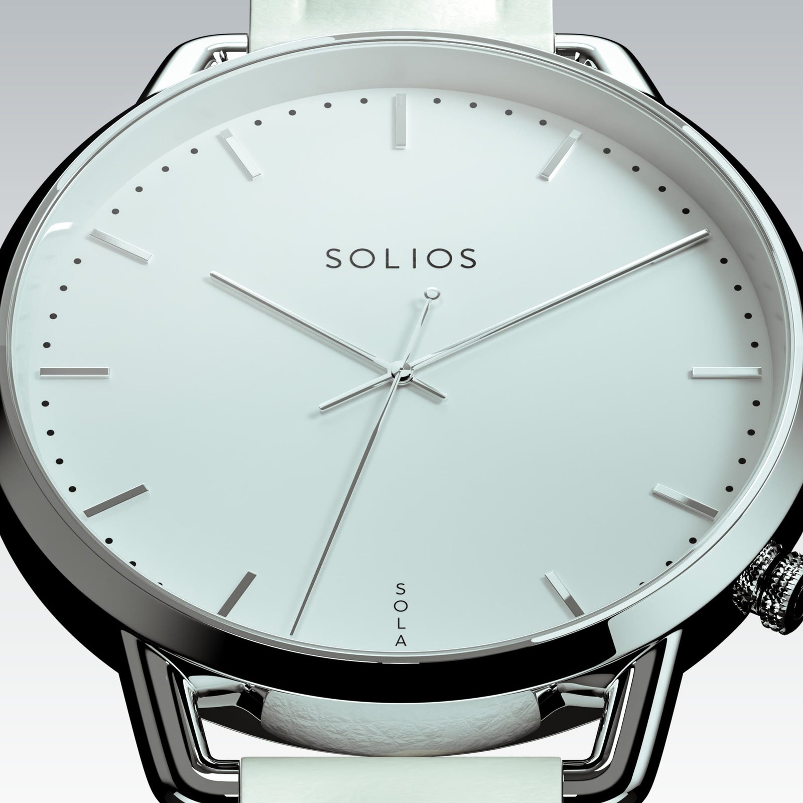 The Solar Curve Mini | White Dial - Silver Case