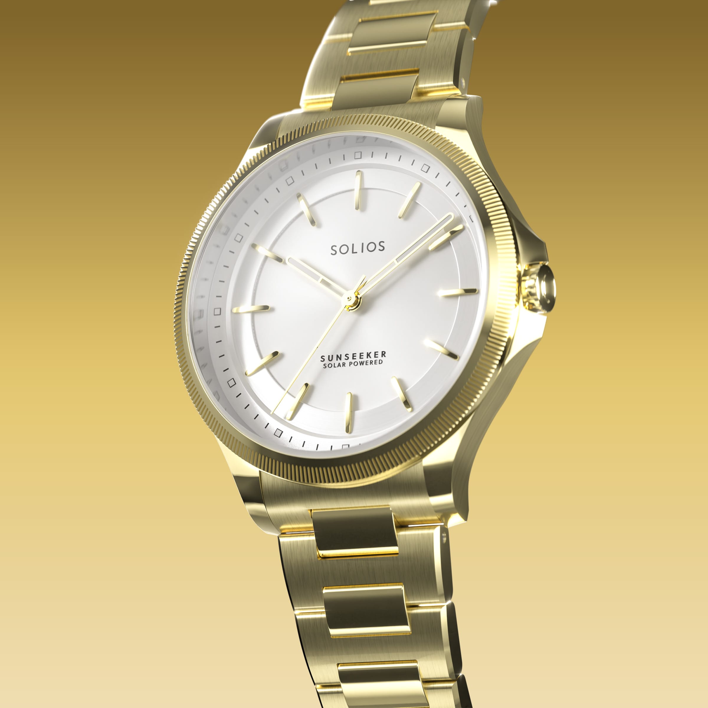The Sunseeker | White Dial - Gold Case - 34mm
