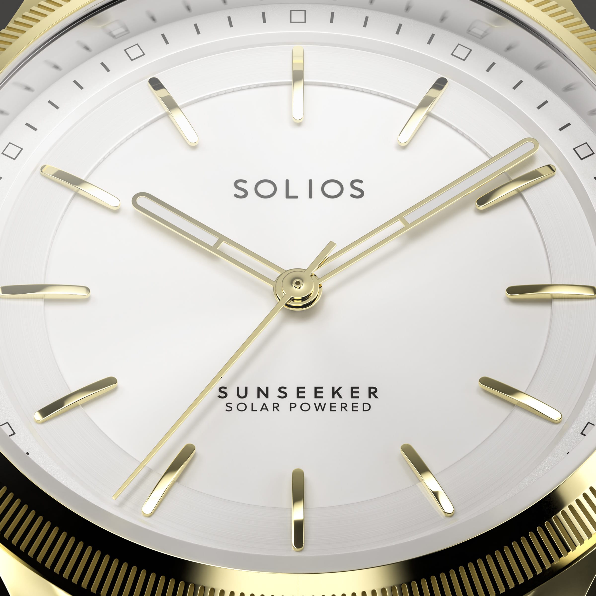 The Sunseeker | White Dial - Gold Case - 34mm