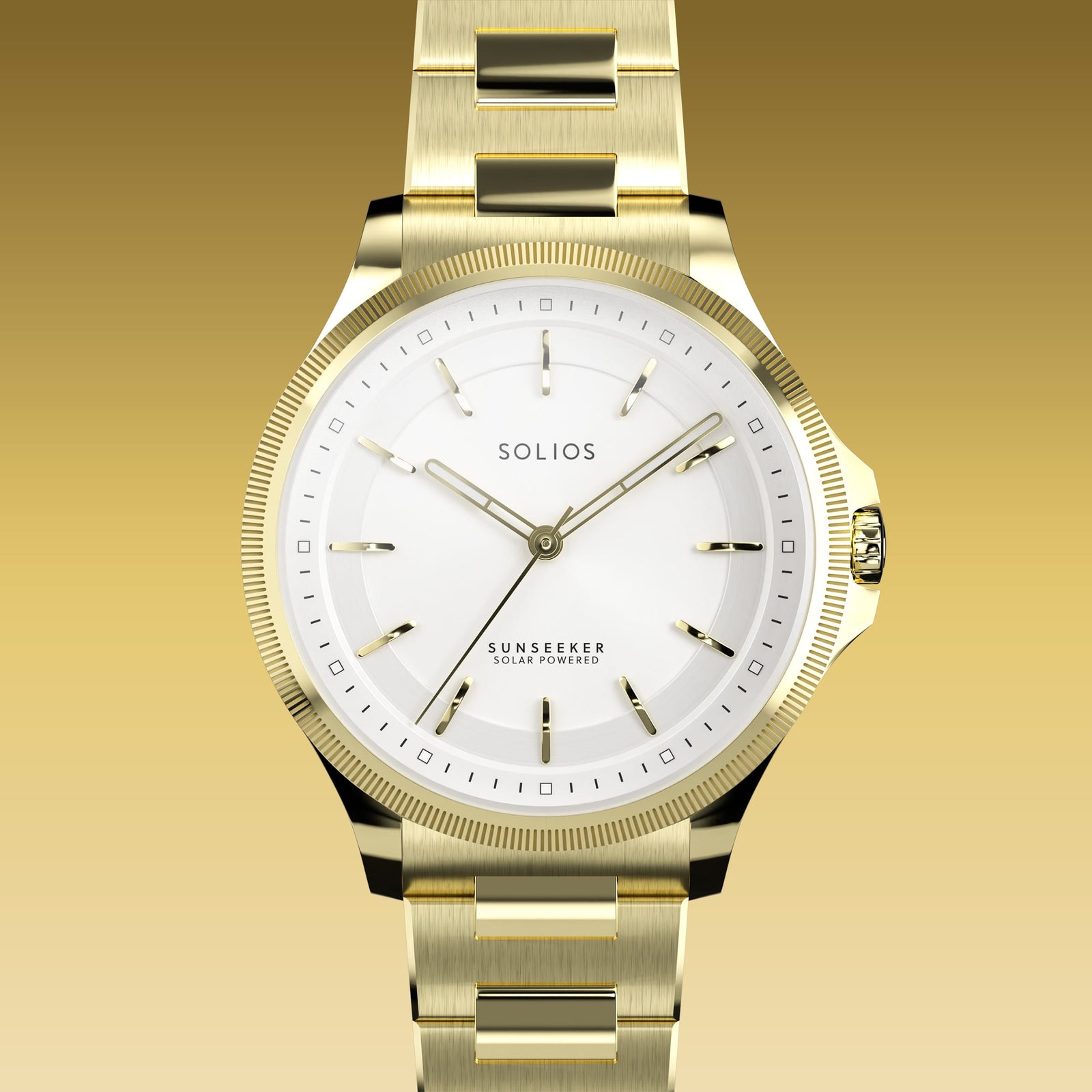 The Sunseeker | White Dial - Gold Case - 34mm