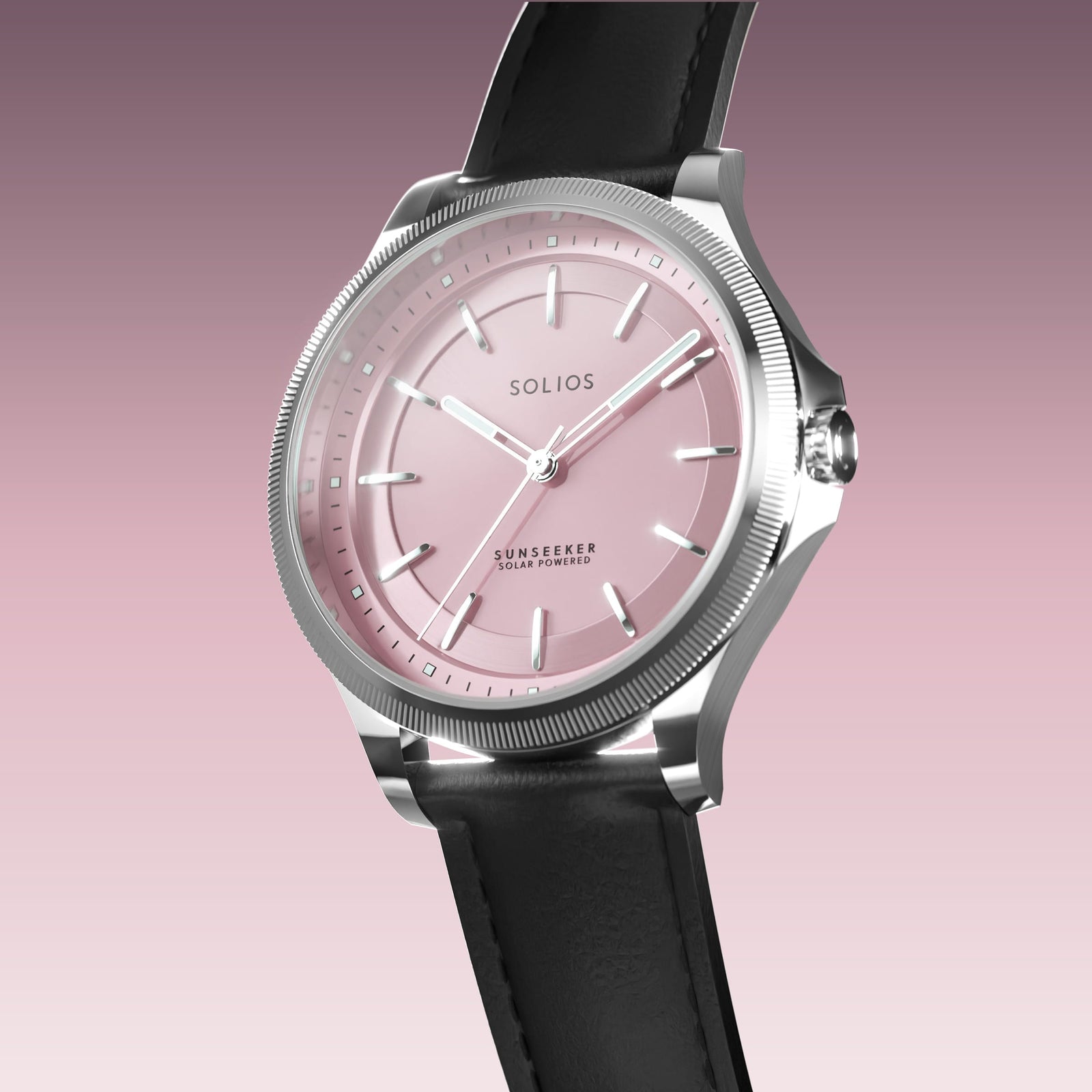 The Sunseeker | Pink Dial - Silver Case - 34mm