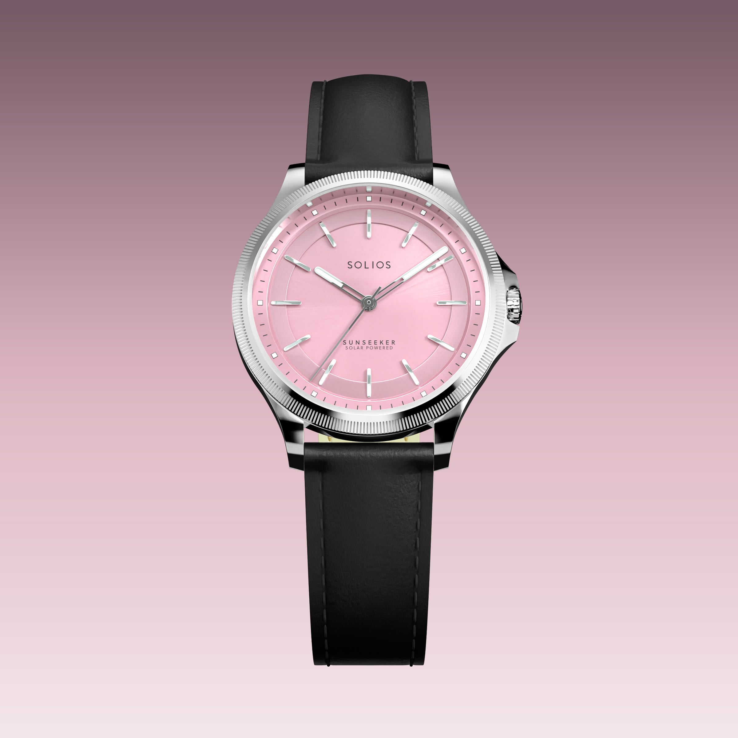 The Sunseeker | Pink Dial - Silver Case - 34mm