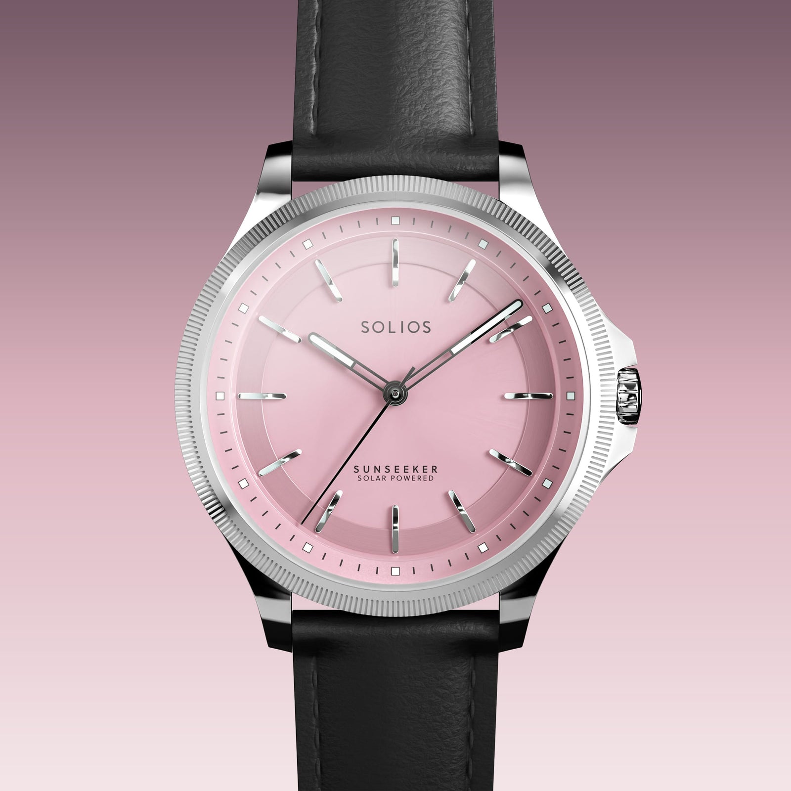 The Sunseeker | Pink Dial - Silver Case - 34mm